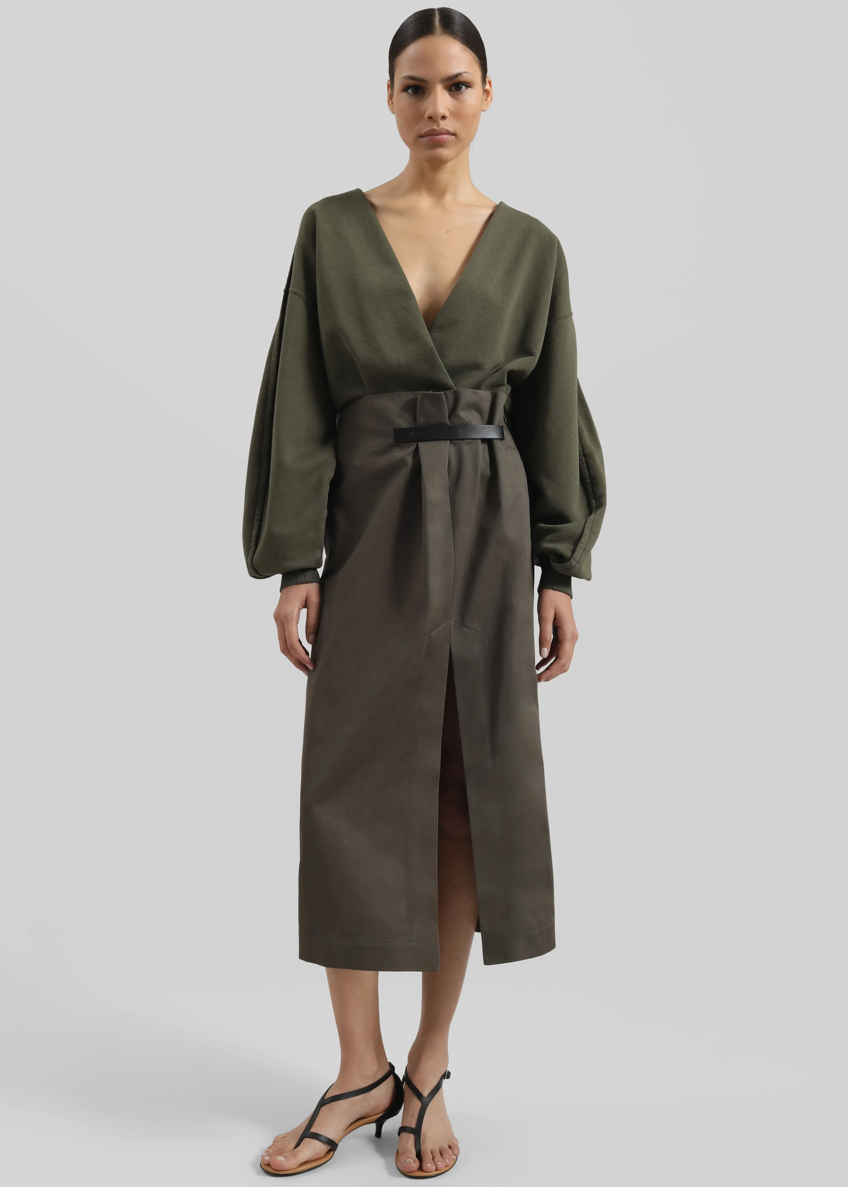 JW Anderson Strap Detail Slit Skirt - Khaki sold by Frankie Shop product image thumbnail 5