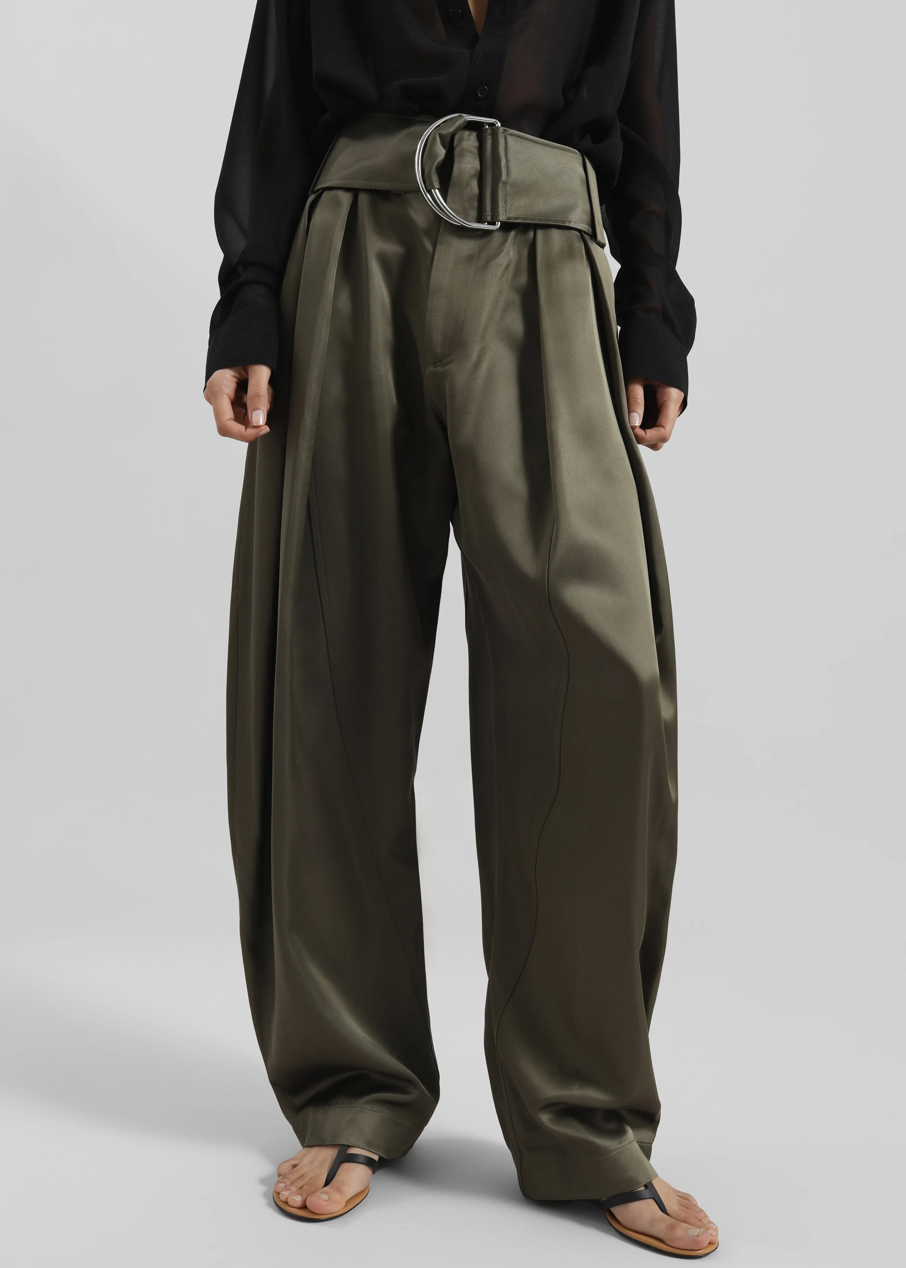 JW Anderson Pleated D-Ring Trousers - Khaki sold by Frankie Shop product image thumbnail 2