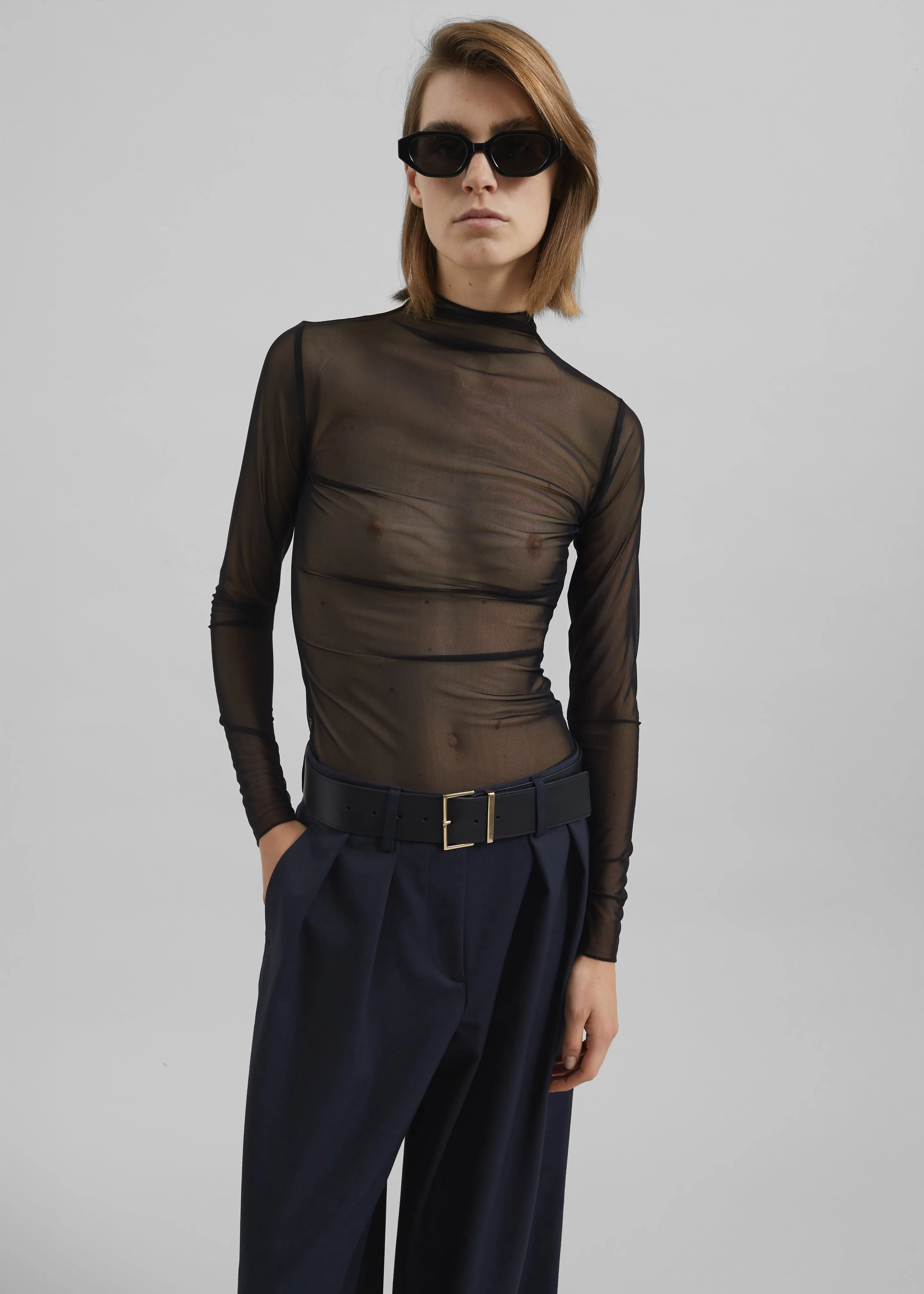 Tulia Long Sleeve Mesh Tee - Black sold by Frankie Shop product image thumbnail 4