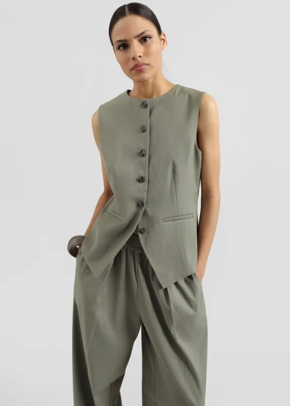 Samsøe Samsøe Saruma Vest - Vetiver sold by Frankie Shop