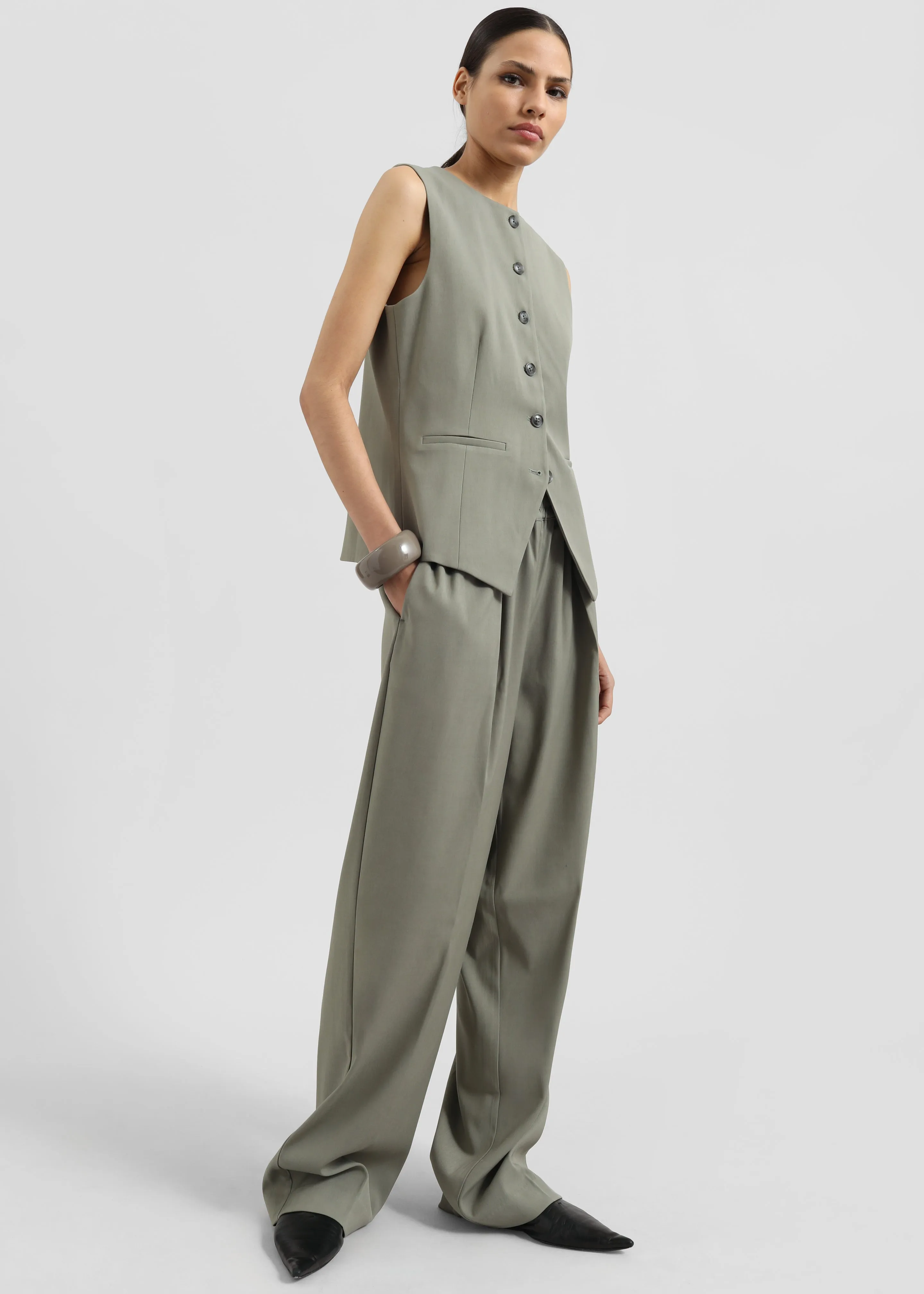 Samsøe Samsøe Julia Trousers - Vetiver sold by Frankie Shop product image thumbnail 2