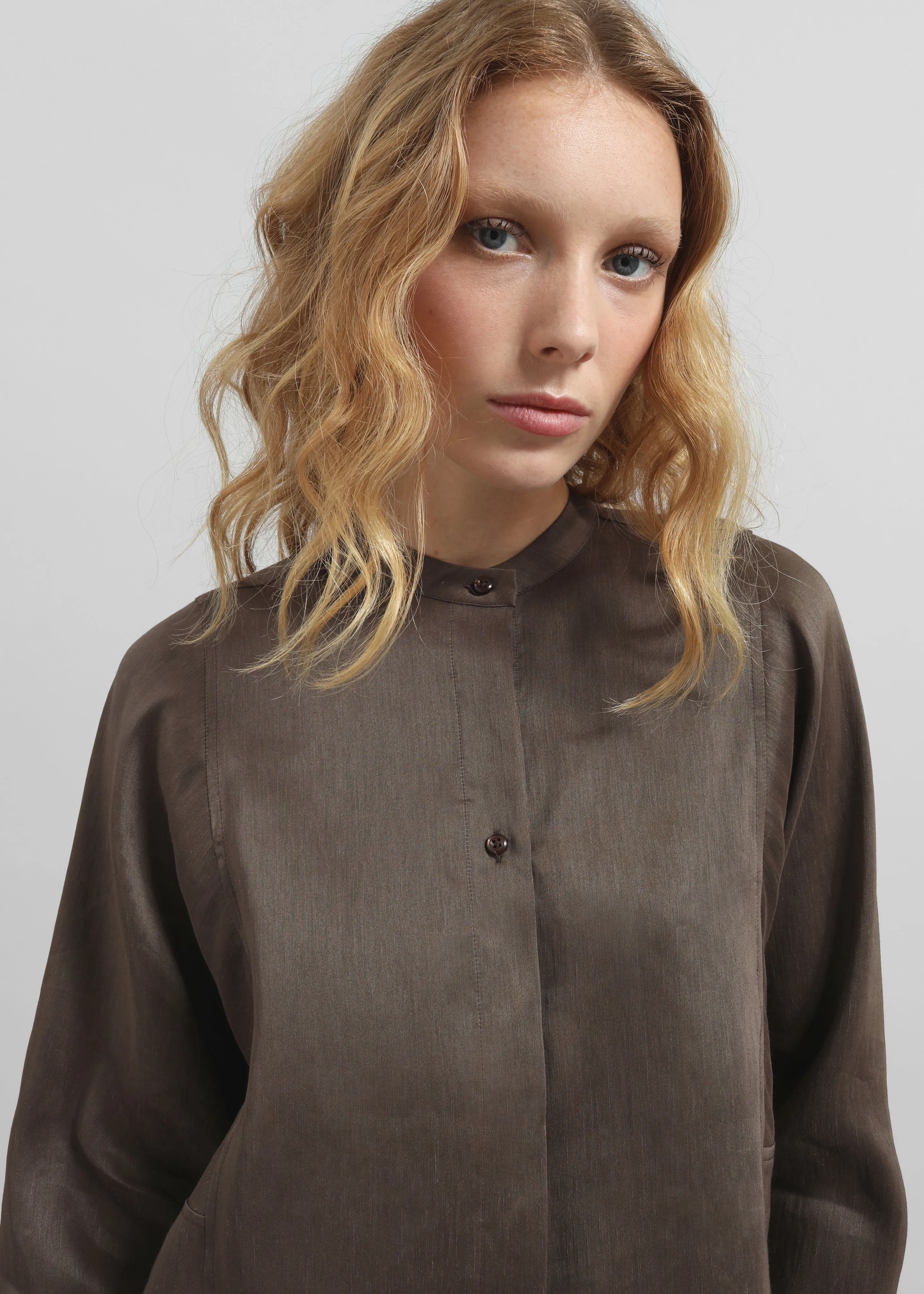 Loulou Studio Siara Oversize Blouse - Deep Taupe sold by Frankie Shop product image thumbnail 2