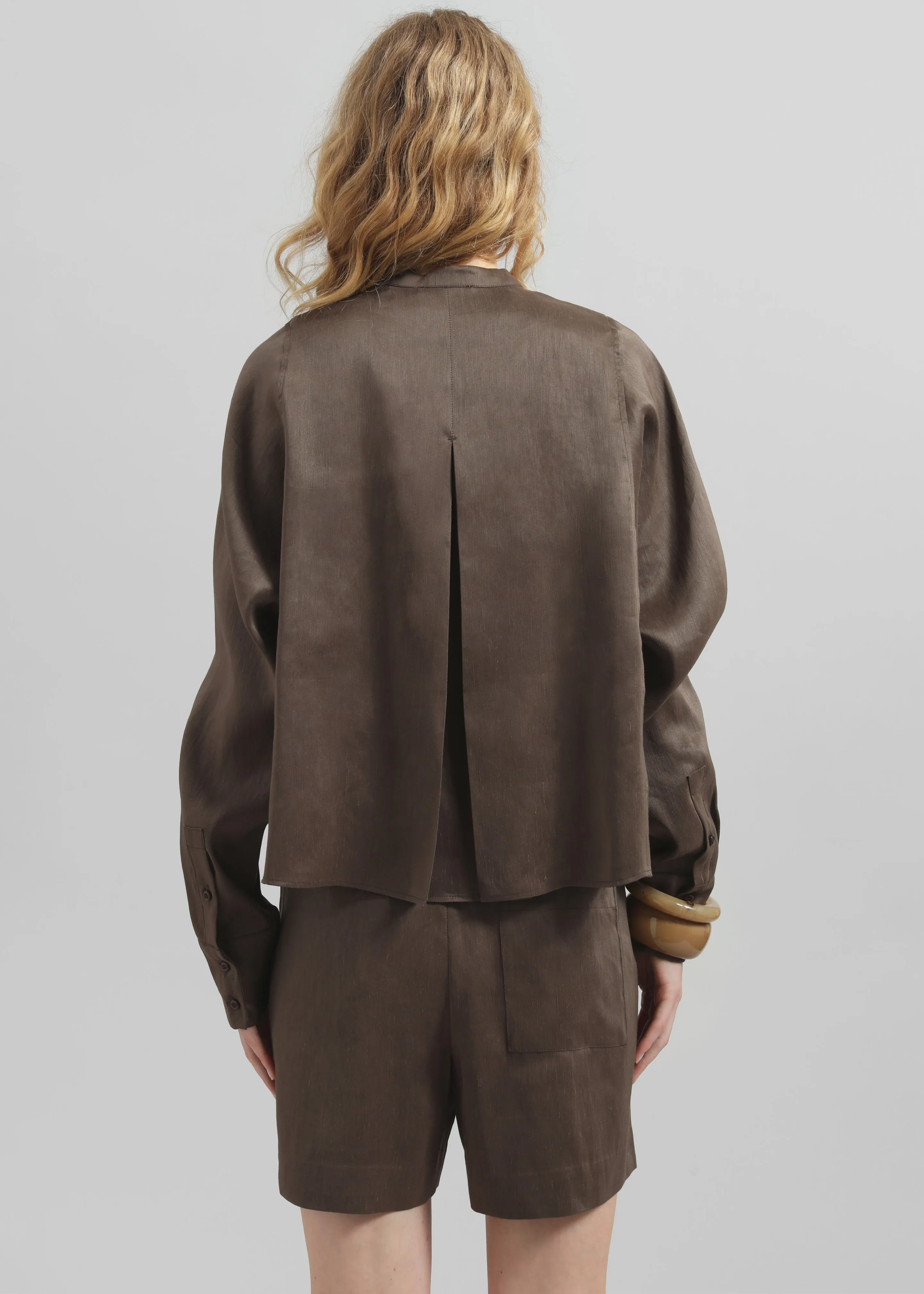 Loulou Studio Siara Oversize Blouse - Deep Taupe sold by Frankie Shop product image thumbnail 5
