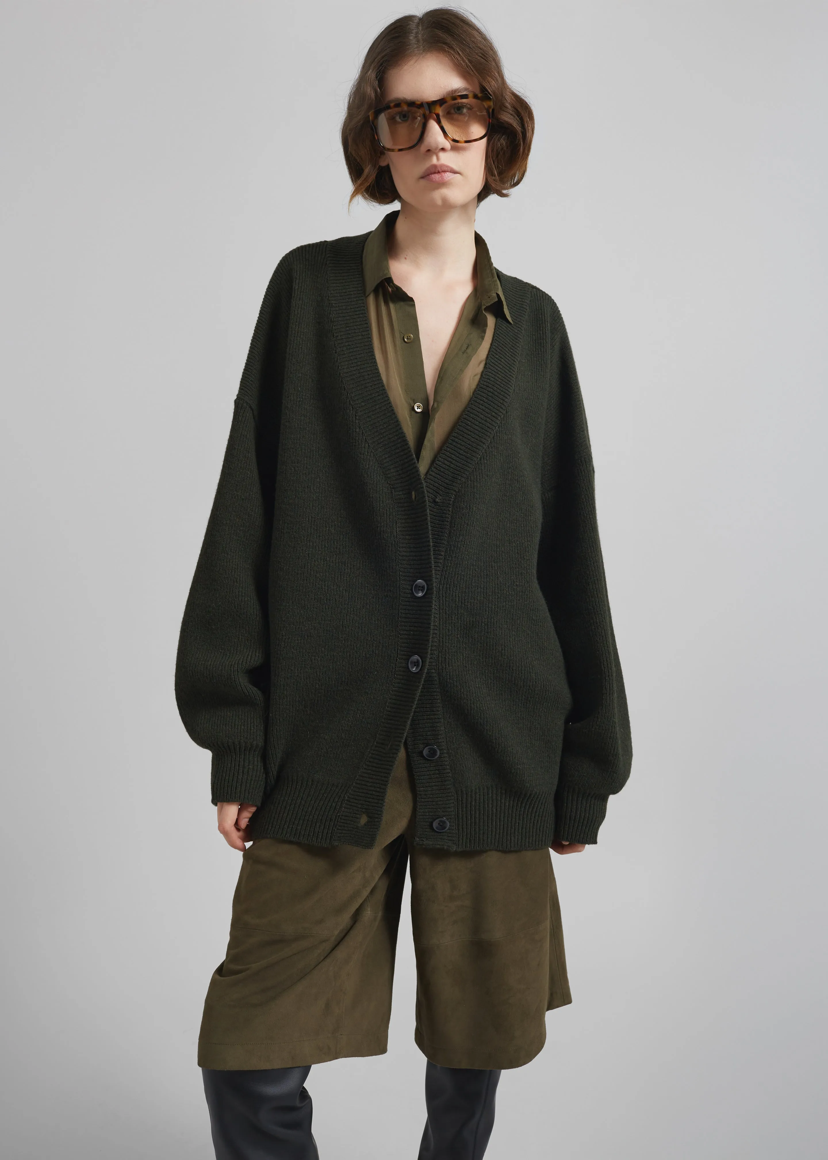 Dartsel Suede Bermuda Shorts - Khaki sold by Frankie Shop product image thumbnail 5