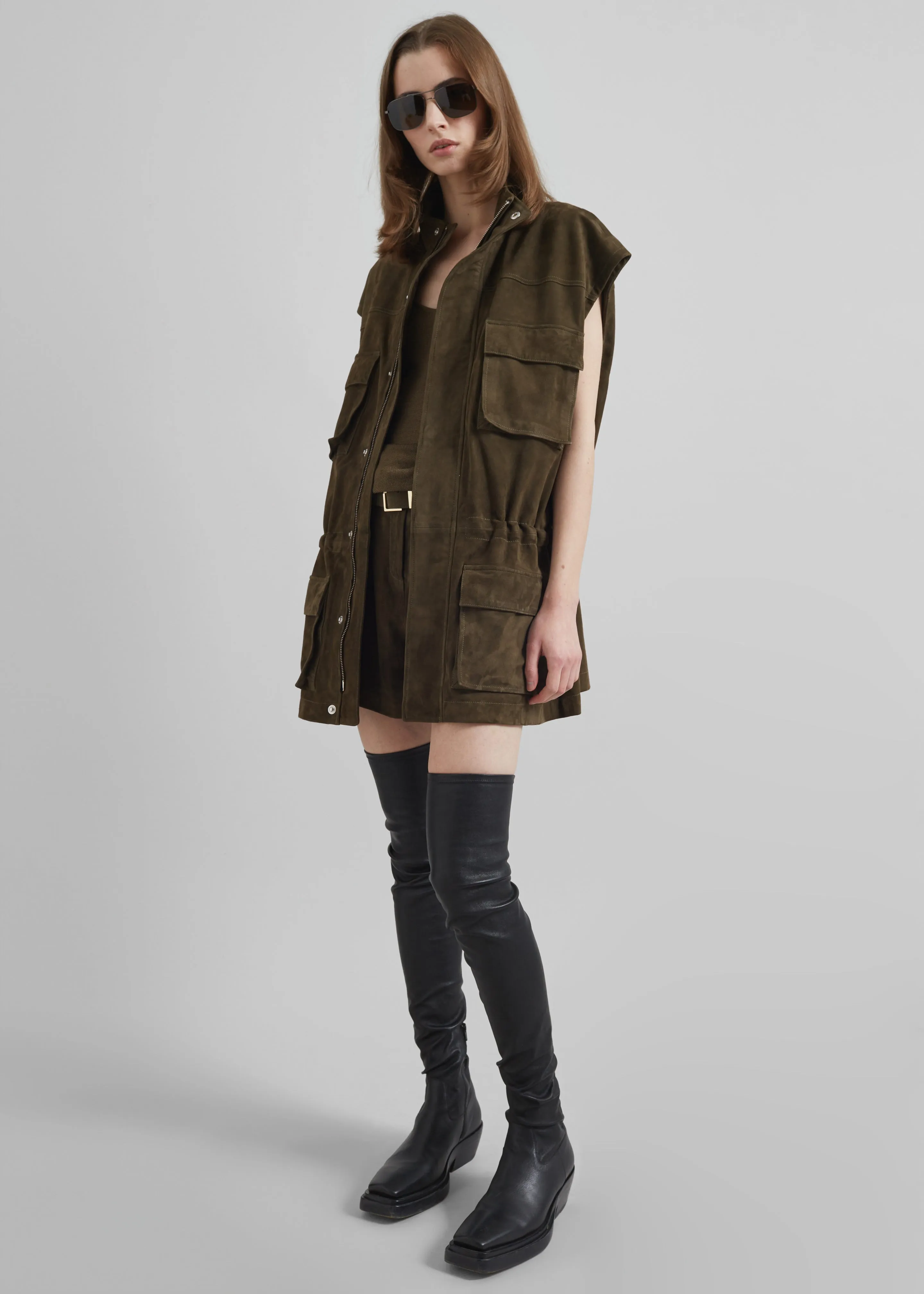 Turin Suede Cargo Jacket - Khaki sold by Frankie Shop product image thumbnail 2