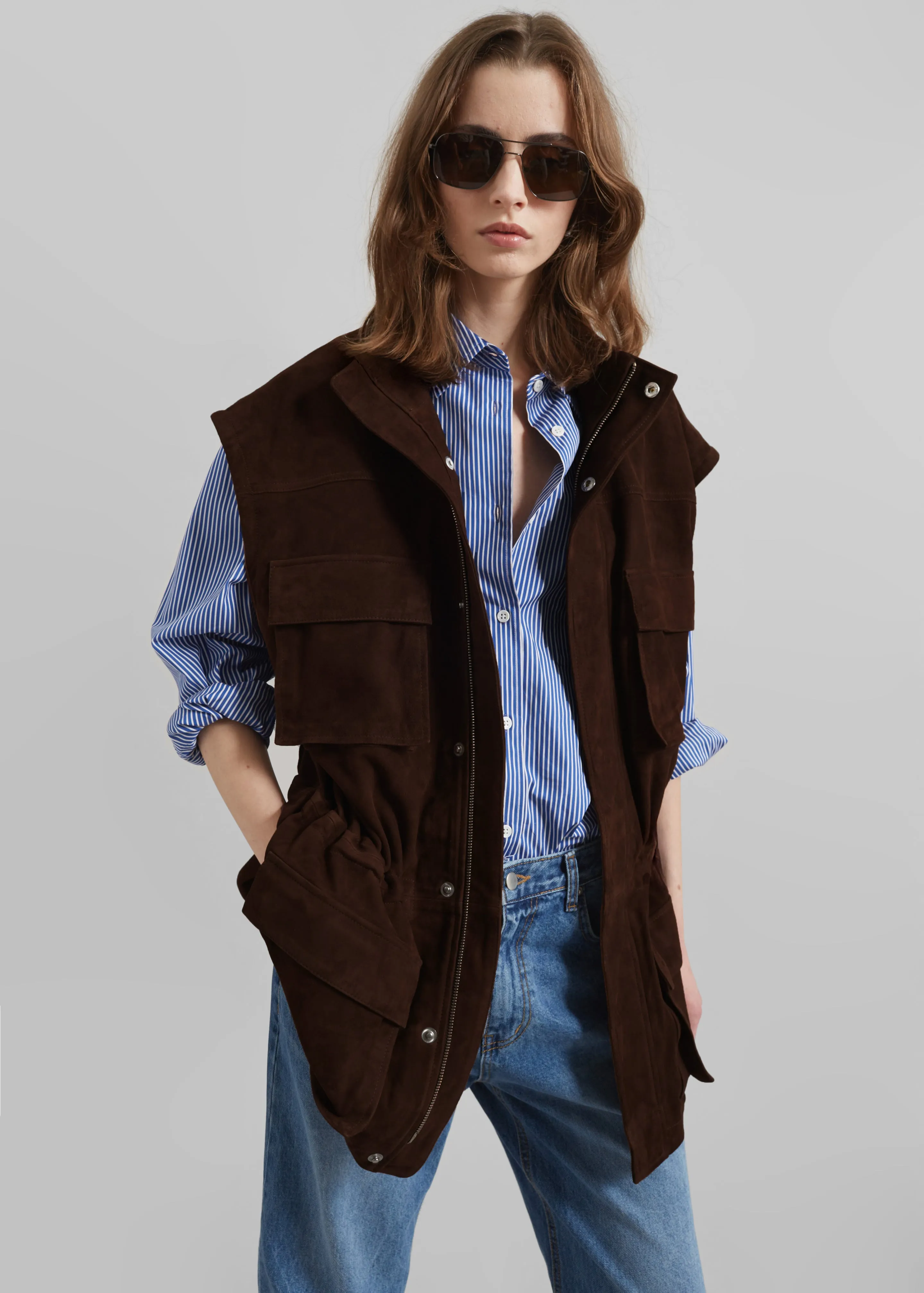 Turin Suede Cargo Jacket - Brown sold by Frankie Shop product image thumbnail 2