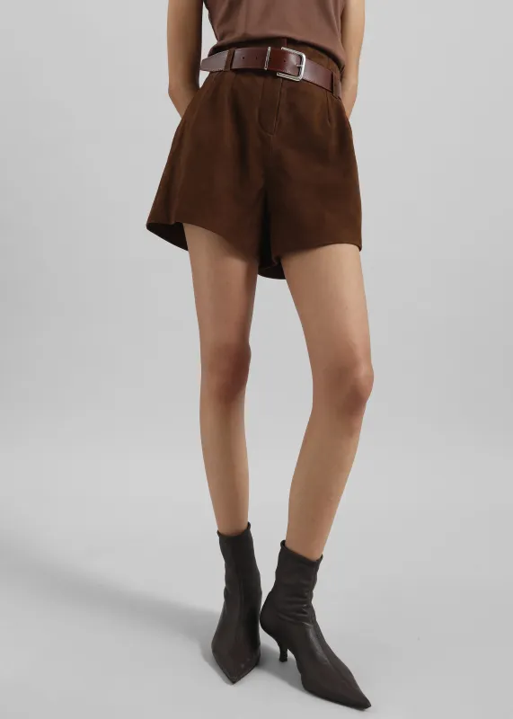 Lise Suede Shorts - Brown sold by Frankie Shop