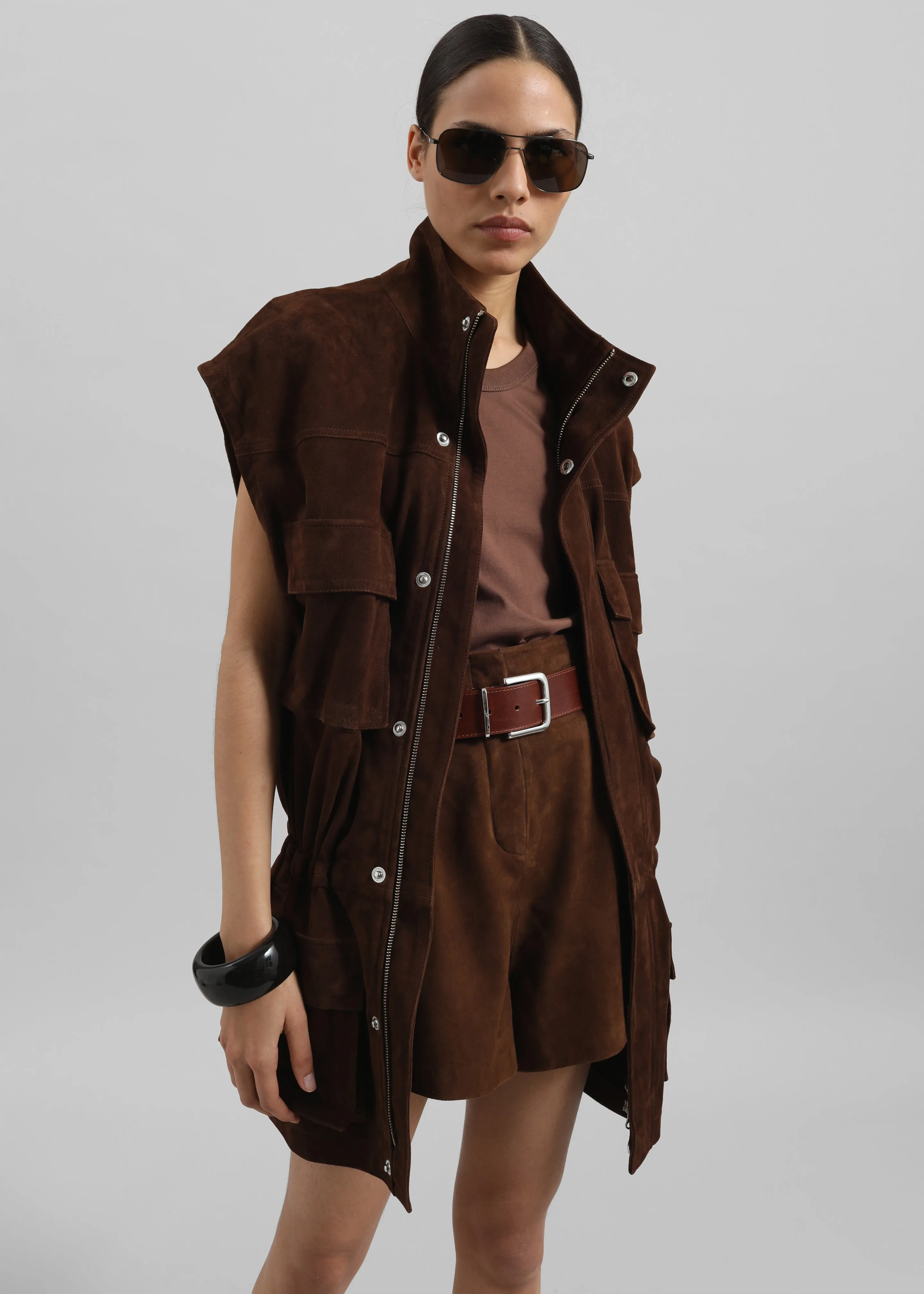 Lise Suede Shorts - Brown sold by Frankie Shop product image thumbnail 5