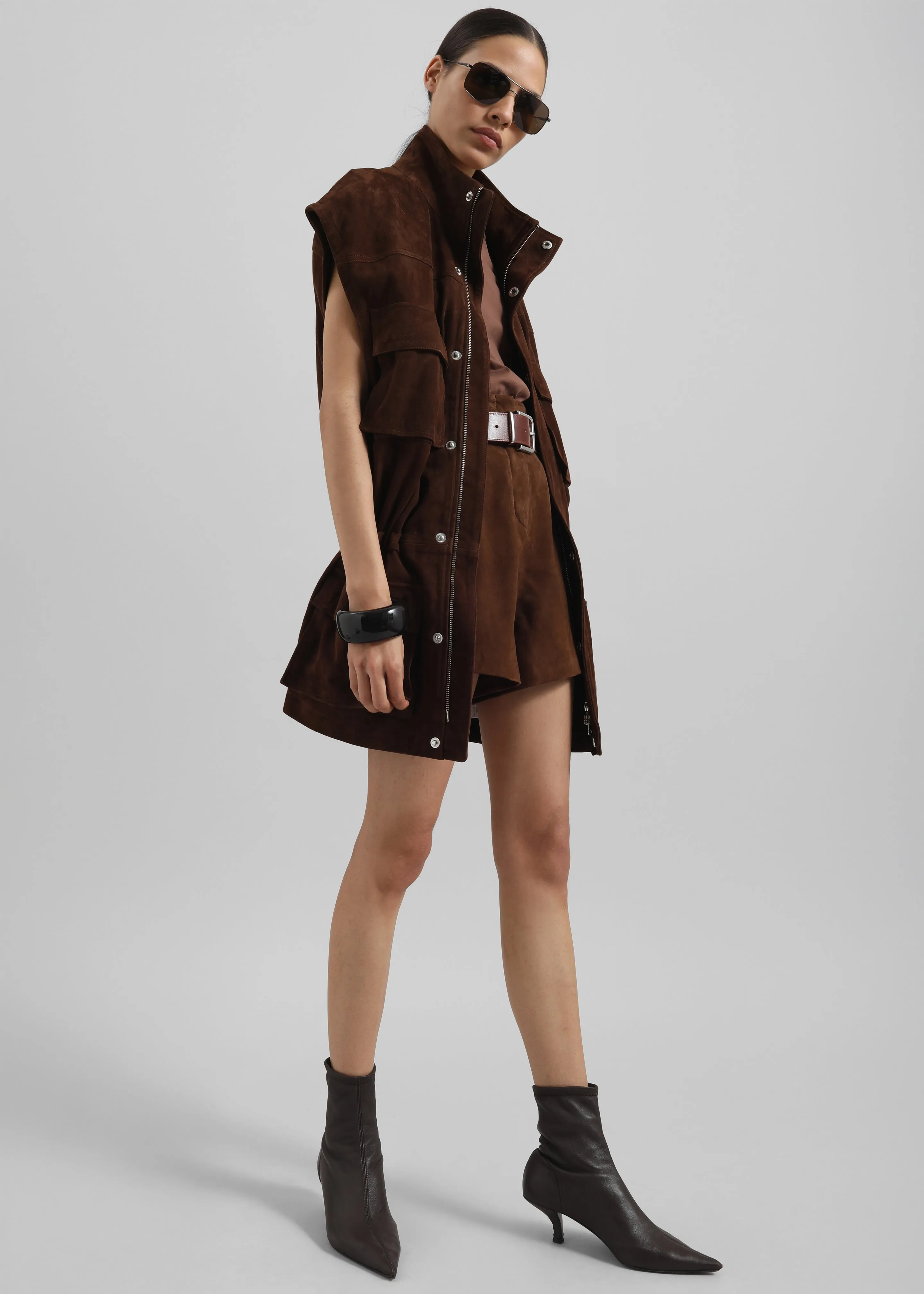 Lise Suede Shorts - Brown sold by Frankie Shop product image thumbnail 2