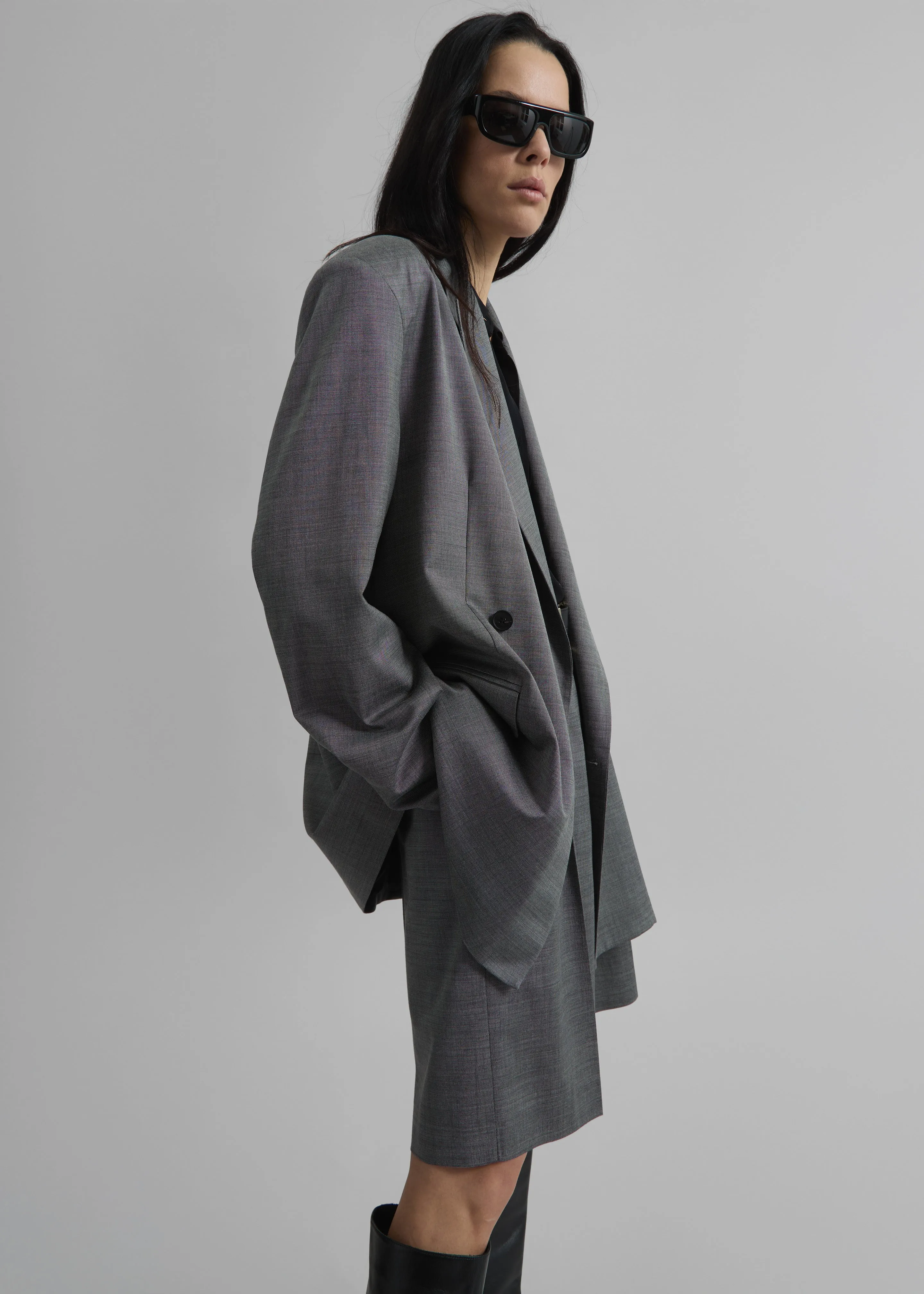 Newark Double Breasted Blazer - Grey Melange sold by Frankie Shop product image thumbnail 3