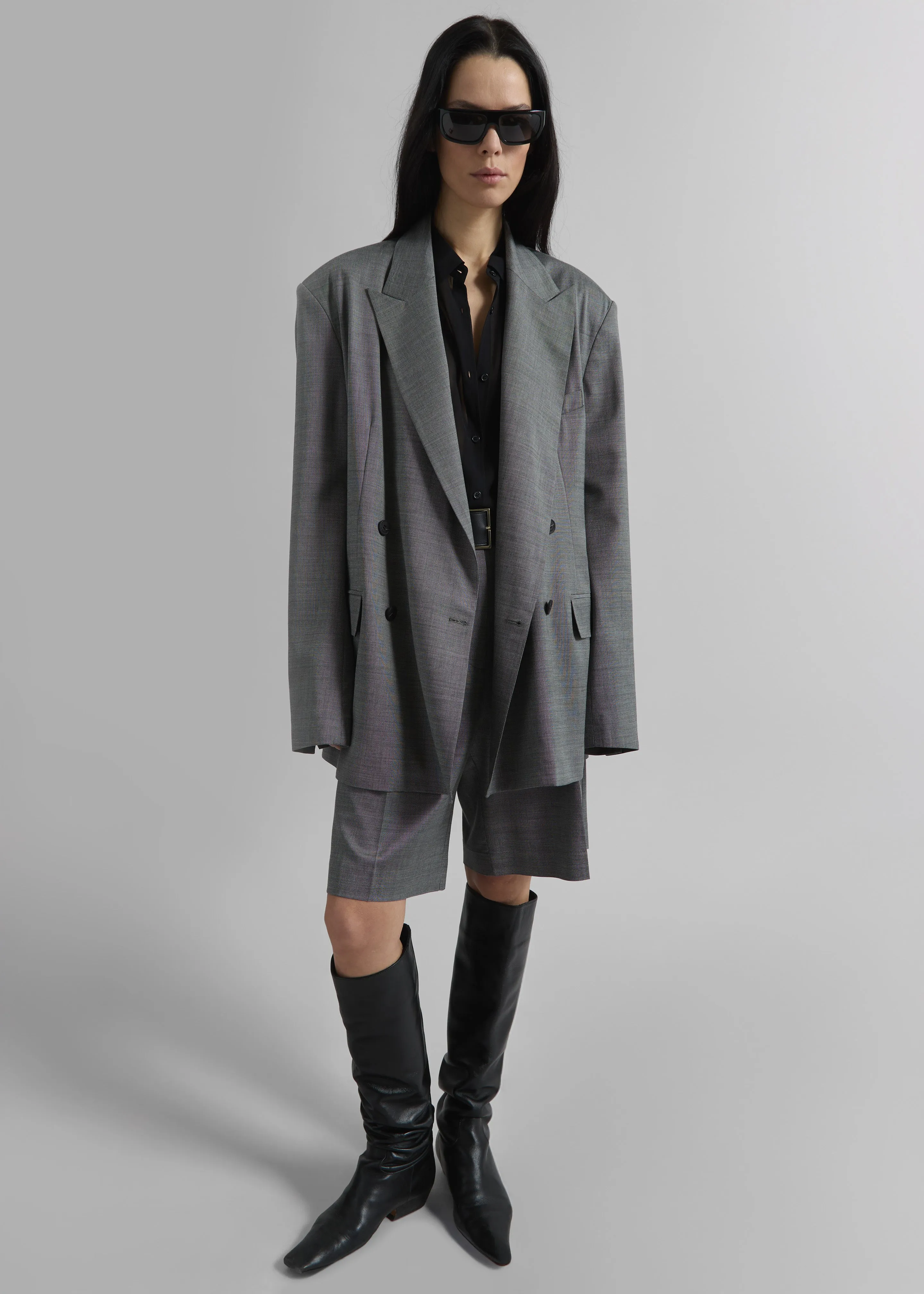 Newark Double Breasted Blazer - Grey Melange sold by Frankie Shop product image thumbnail 2