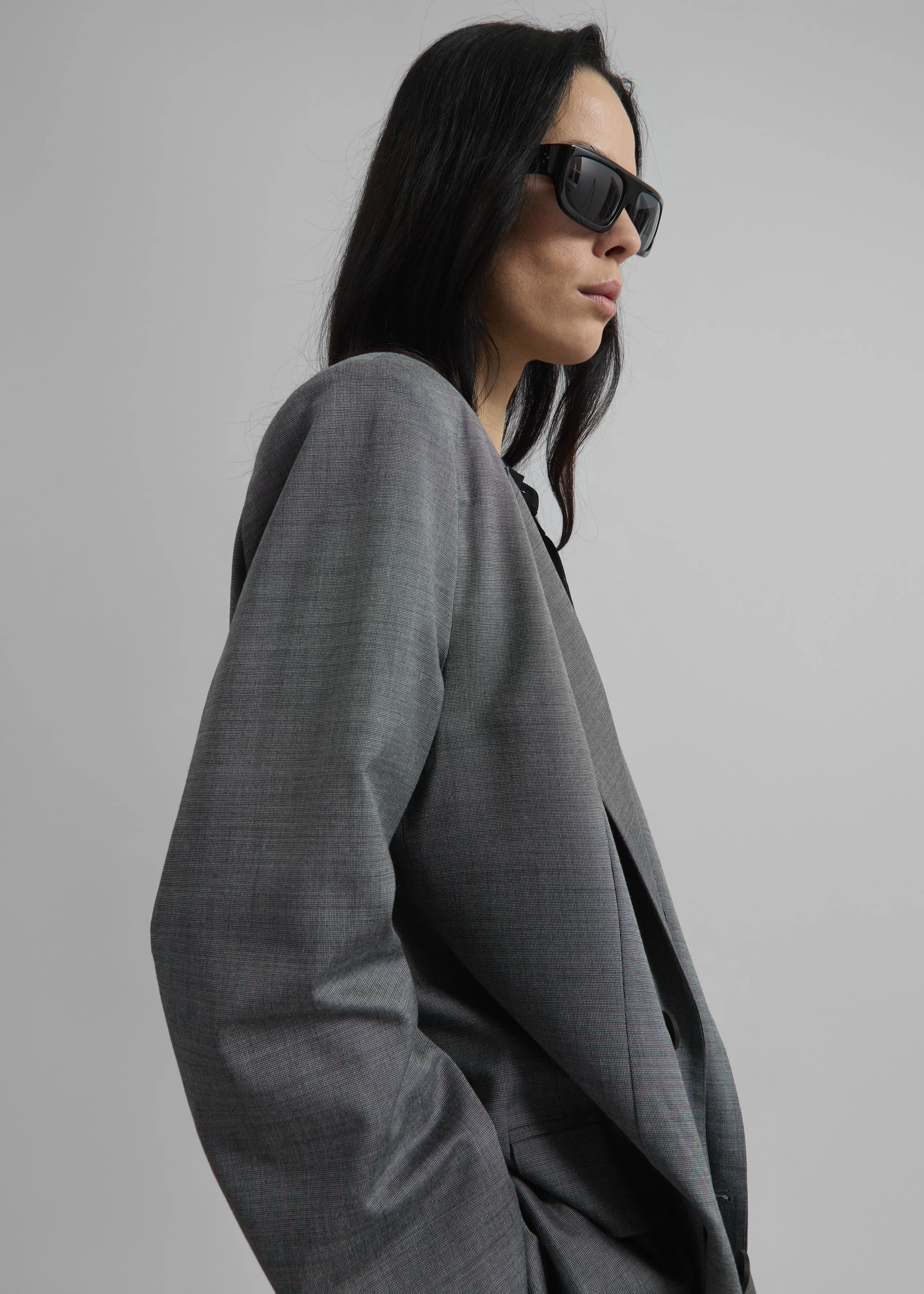 Newark Double Breasted Blazer - Grey Melange sold by Frankie Shop product image thumbnail 5