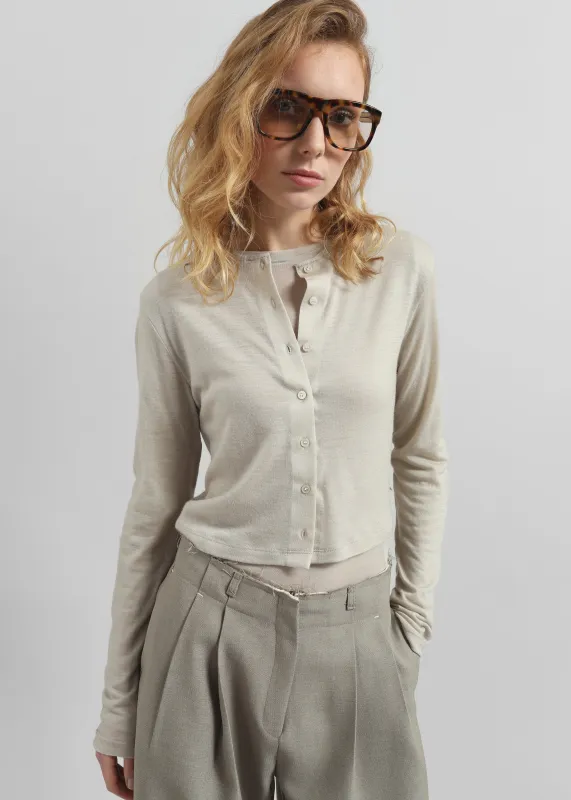 Vinni Thin Wool Cardigan - Light Beige sold by Frankie Shop