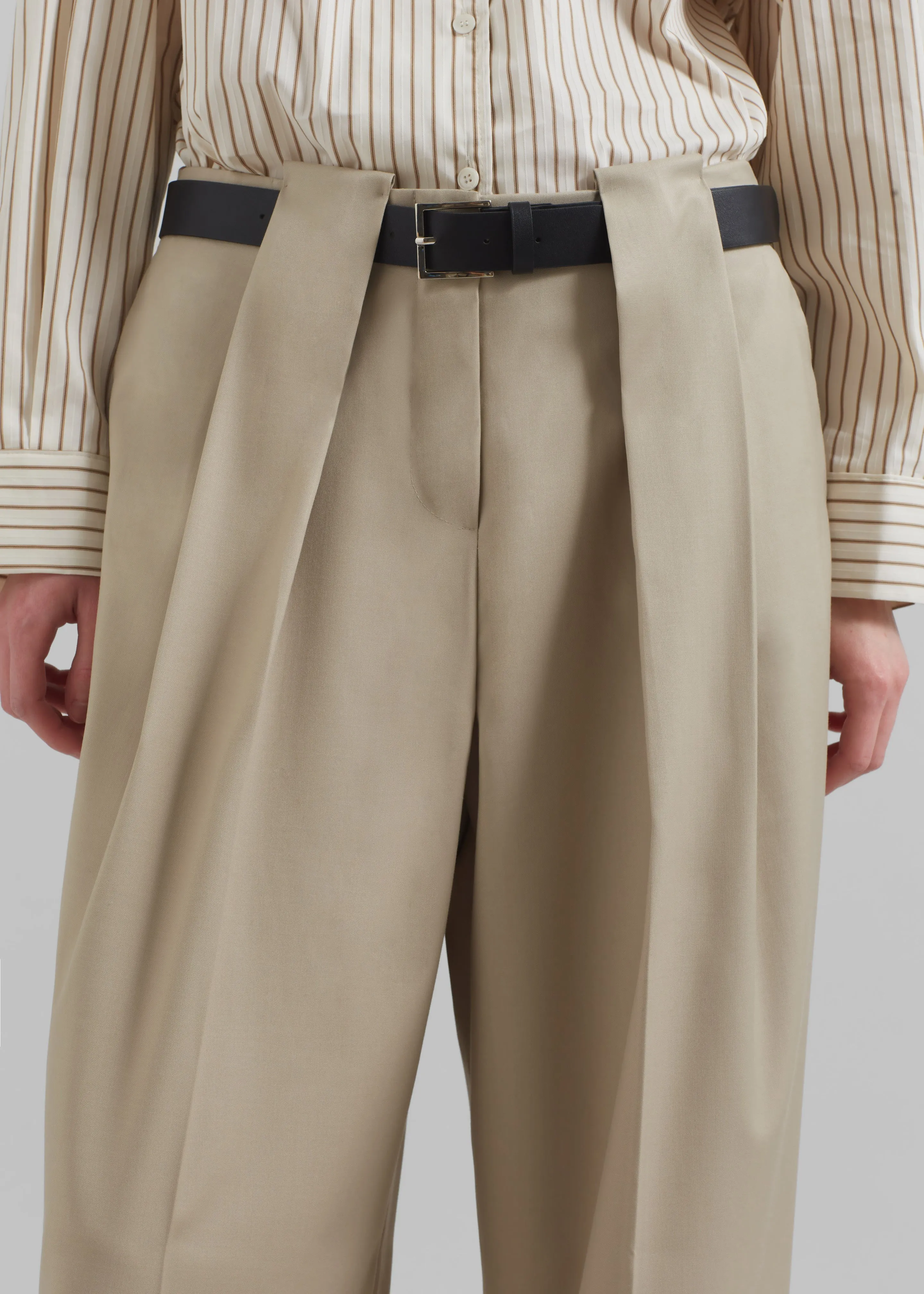 Orsay Pleated Trousers - Beige sold by Frankie Shop product image thumbnail 3
