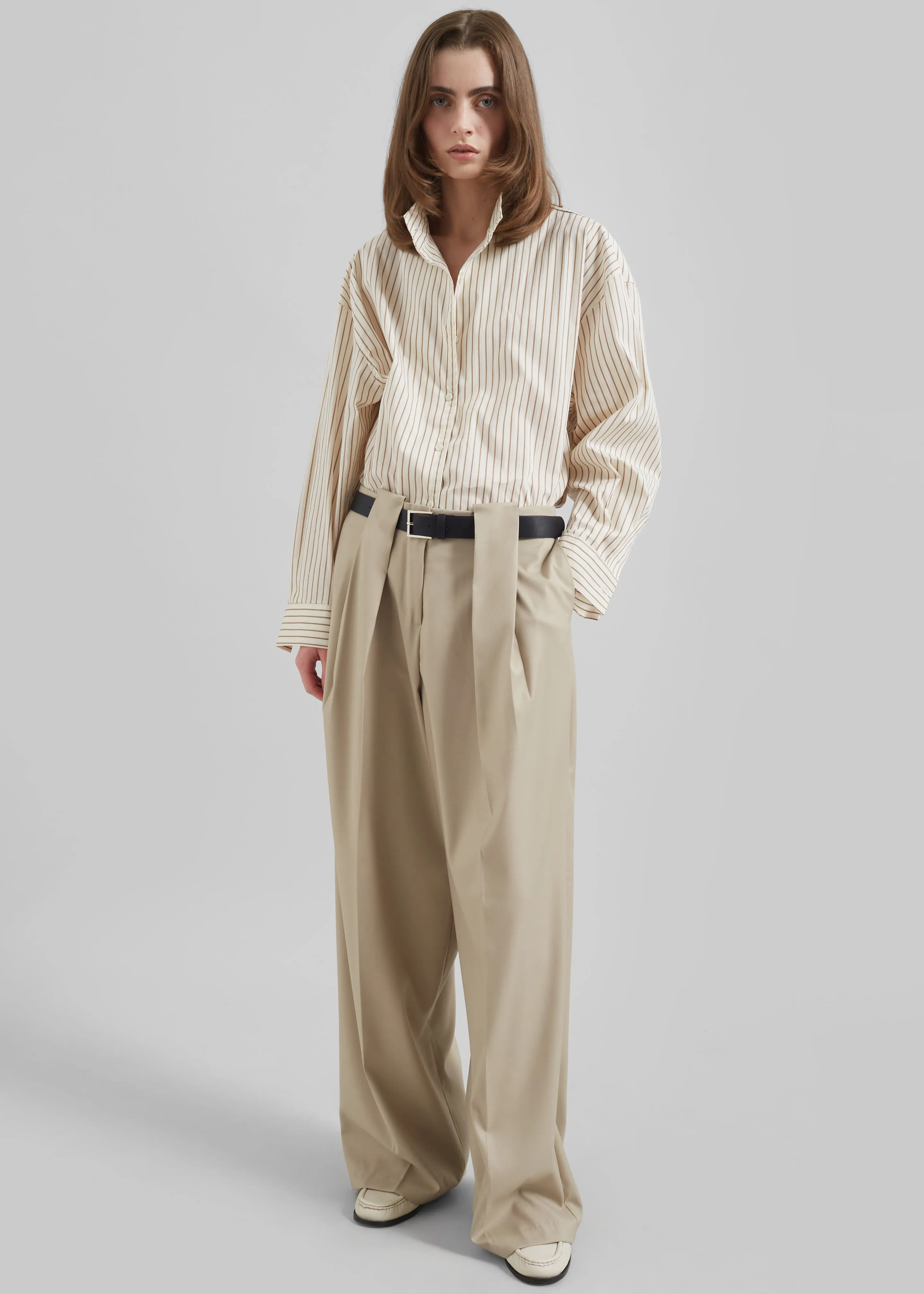 Orsay Pleated Trousers - Beige sold by Frankie Shop product image thumbnail 5