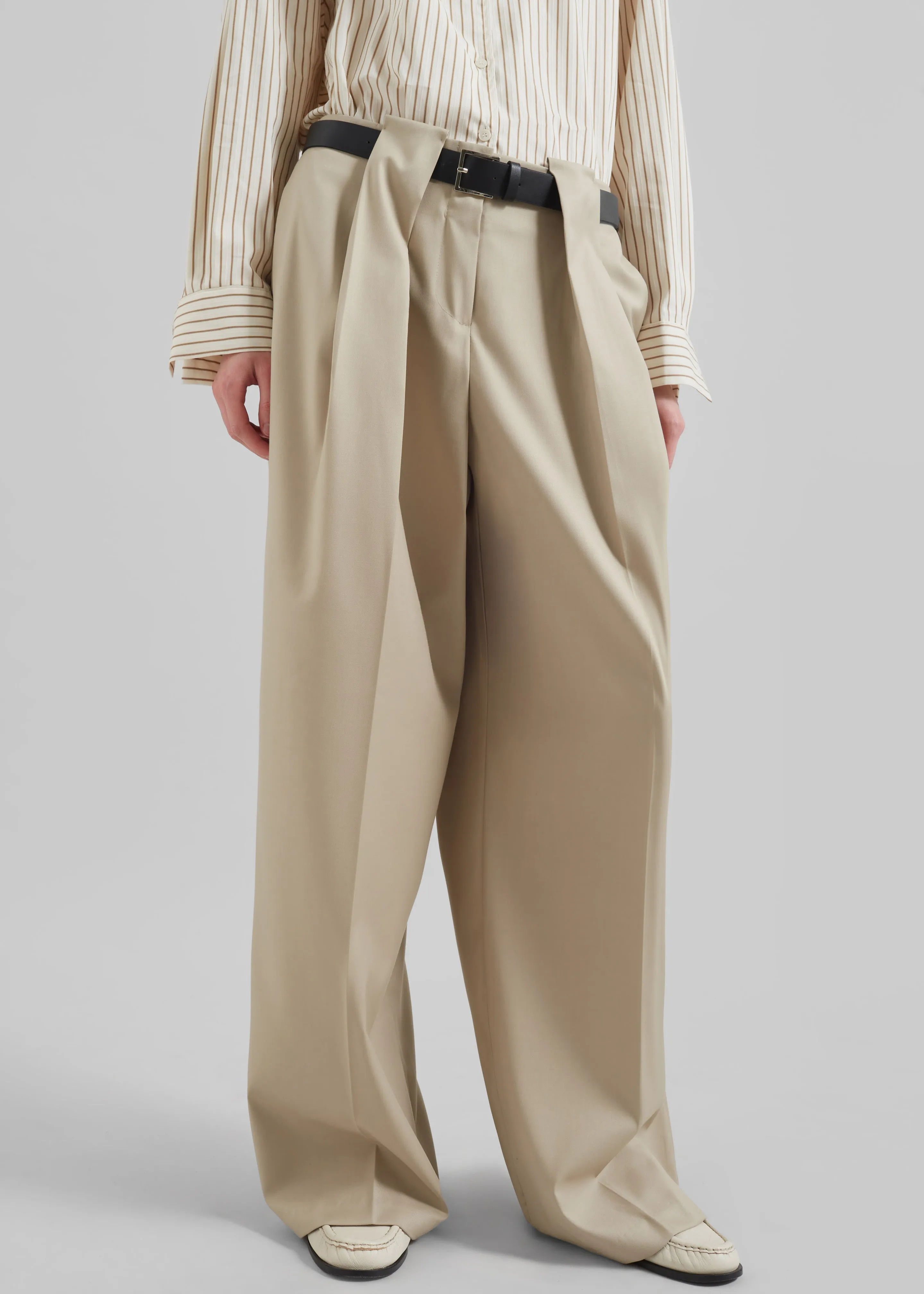 Orsay Pleated Trousers - Beige sold by Frankie Shop product image thumbnail 2