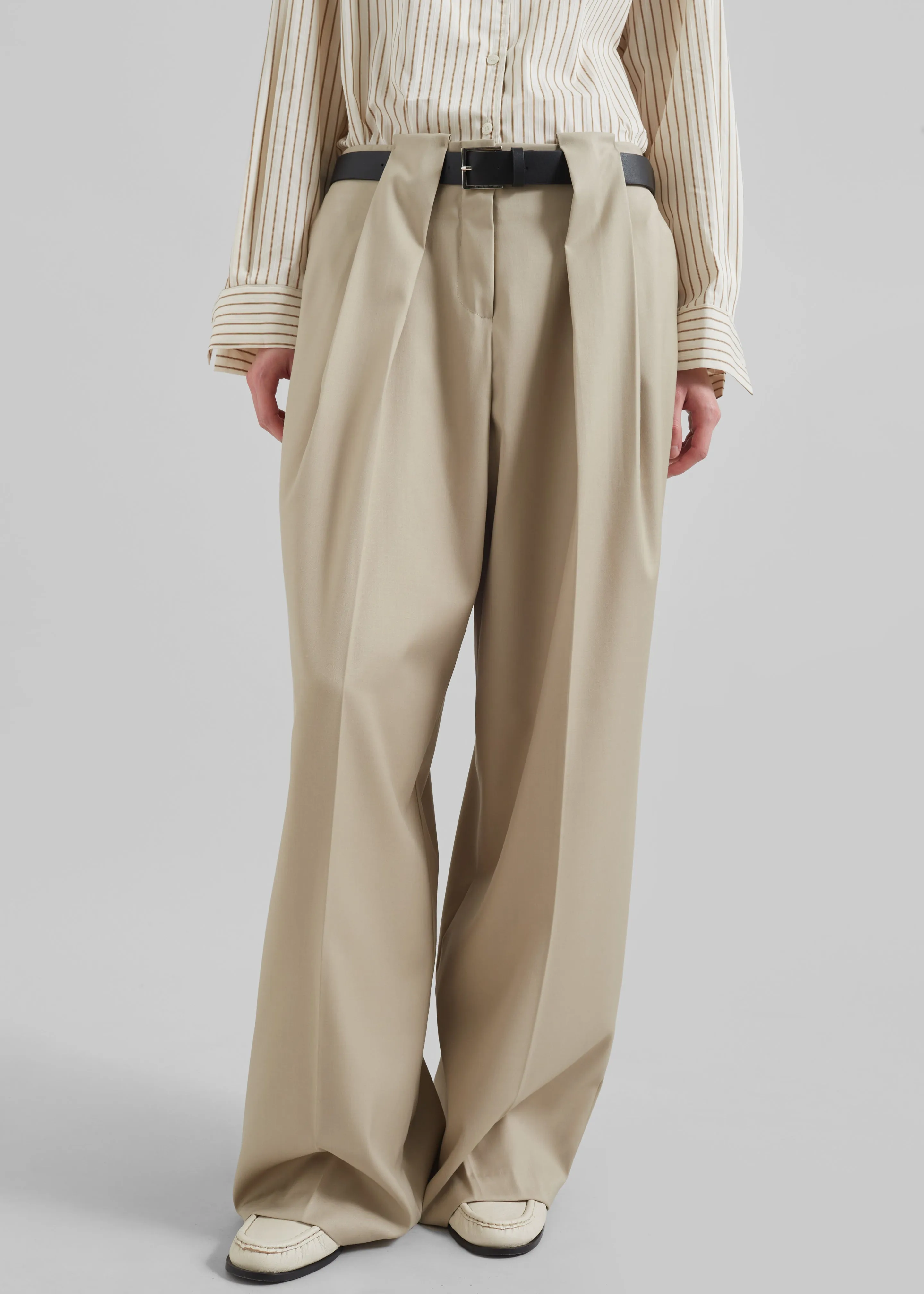 Orsay Pleated Trousers - Beige sold by Frankie Shop product image thumbnail 4