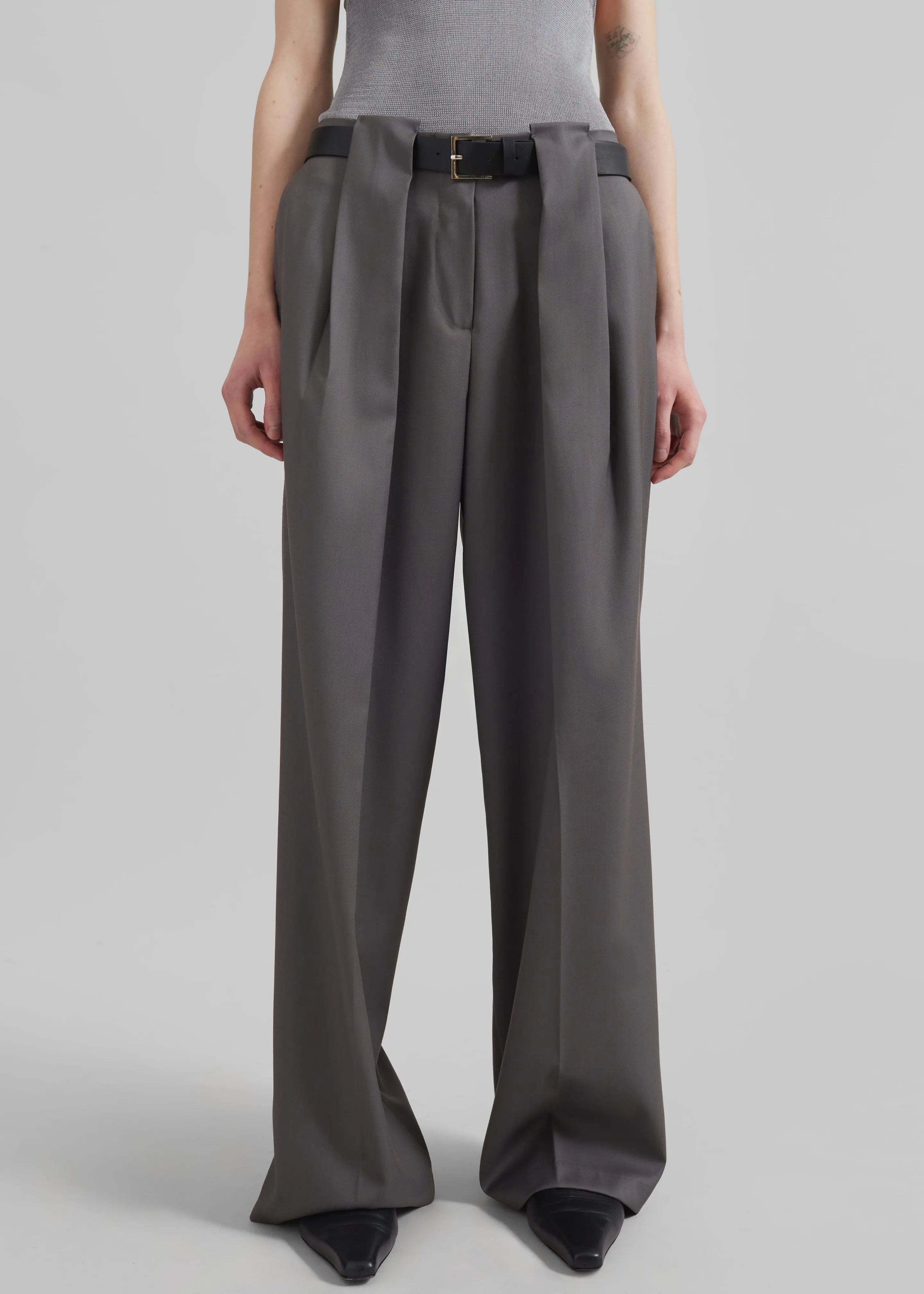 Orsay Pleated Trousers - Dark Grey sold by Frankie Shop product image thumbnail 4