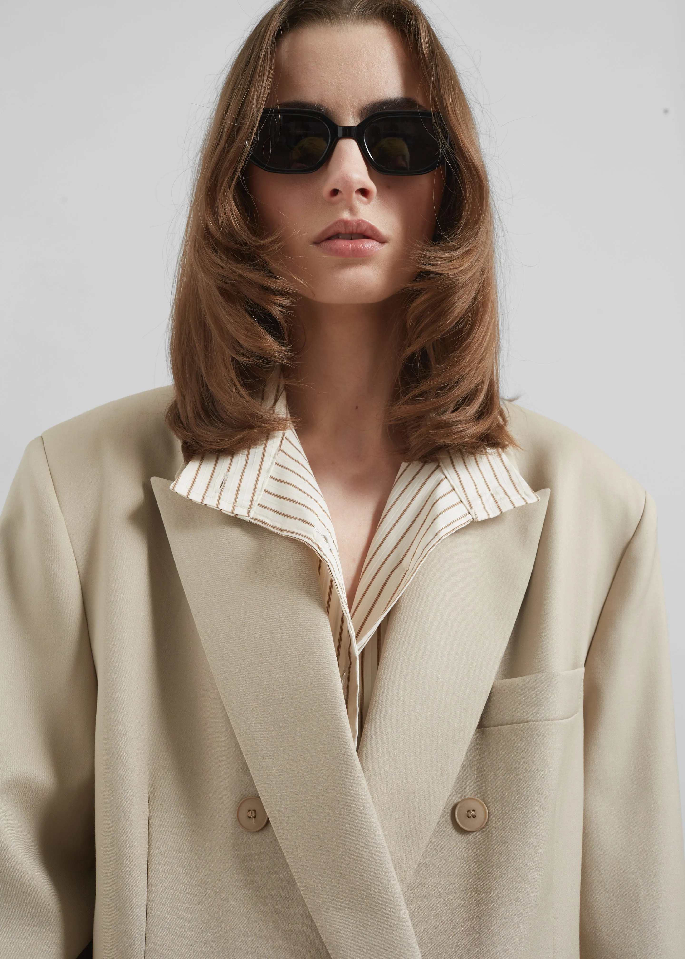 Orsay Boxy Double Breasted Blazer - Beige sold by Frankie Shop product image thumbnail 4