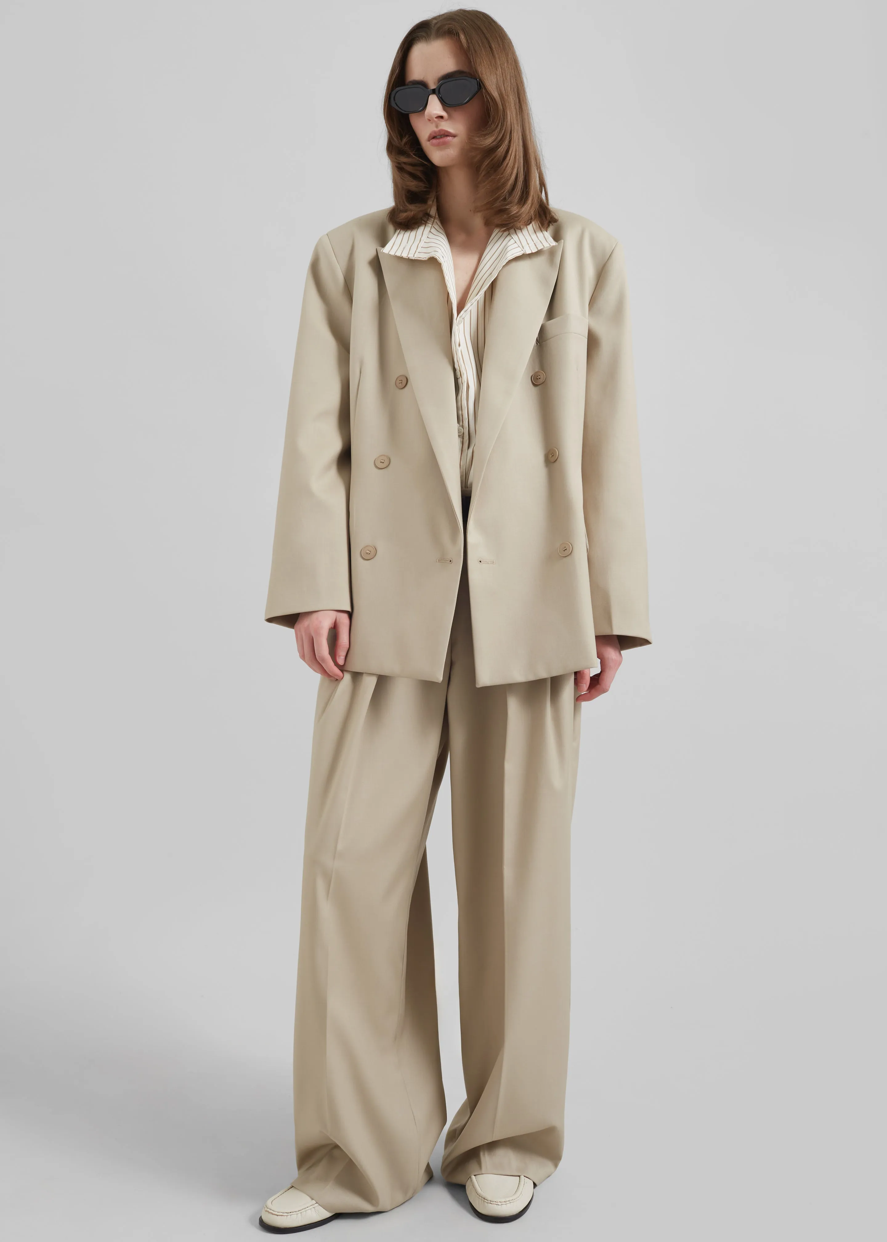 Orsay Boxy Double Breasted Blazer - Beige sold by Frankie Shop product image thumbnail 3