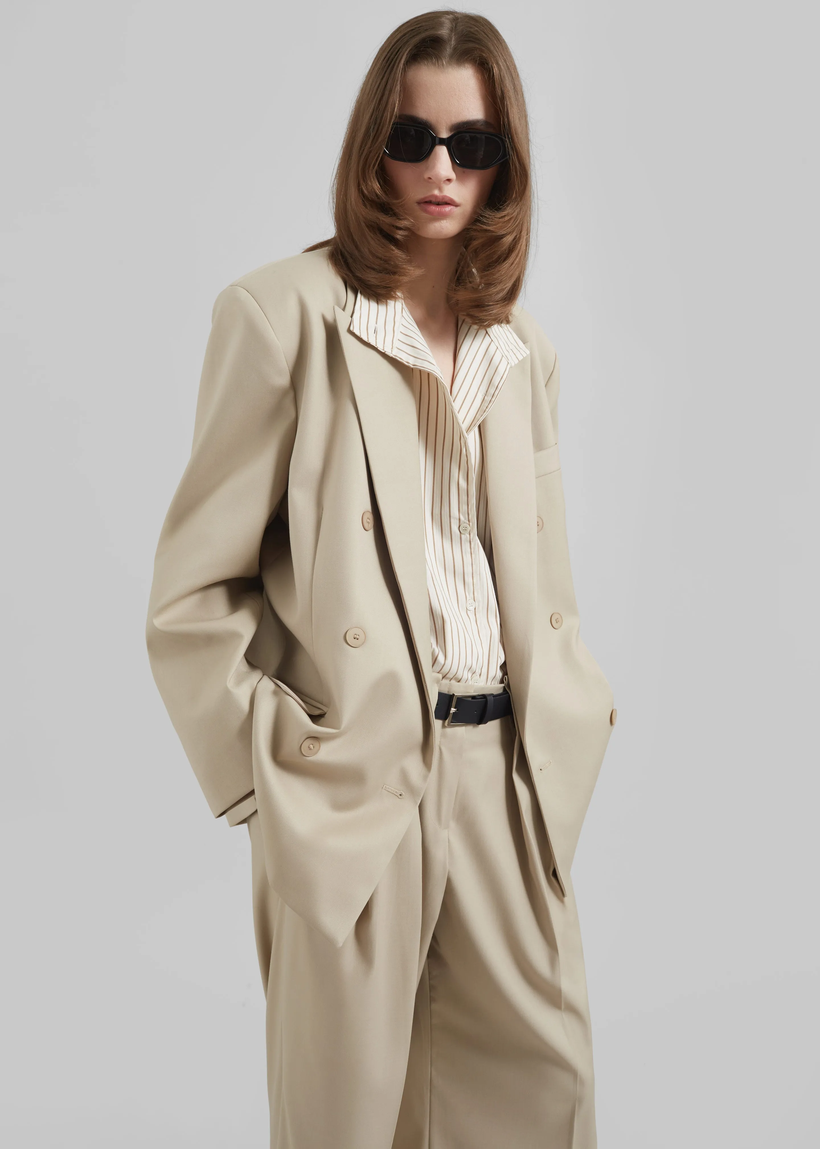 Orsay Boxy Double Breasted Blazer - Beige sold by Frankie Shop product image thumbnail 2