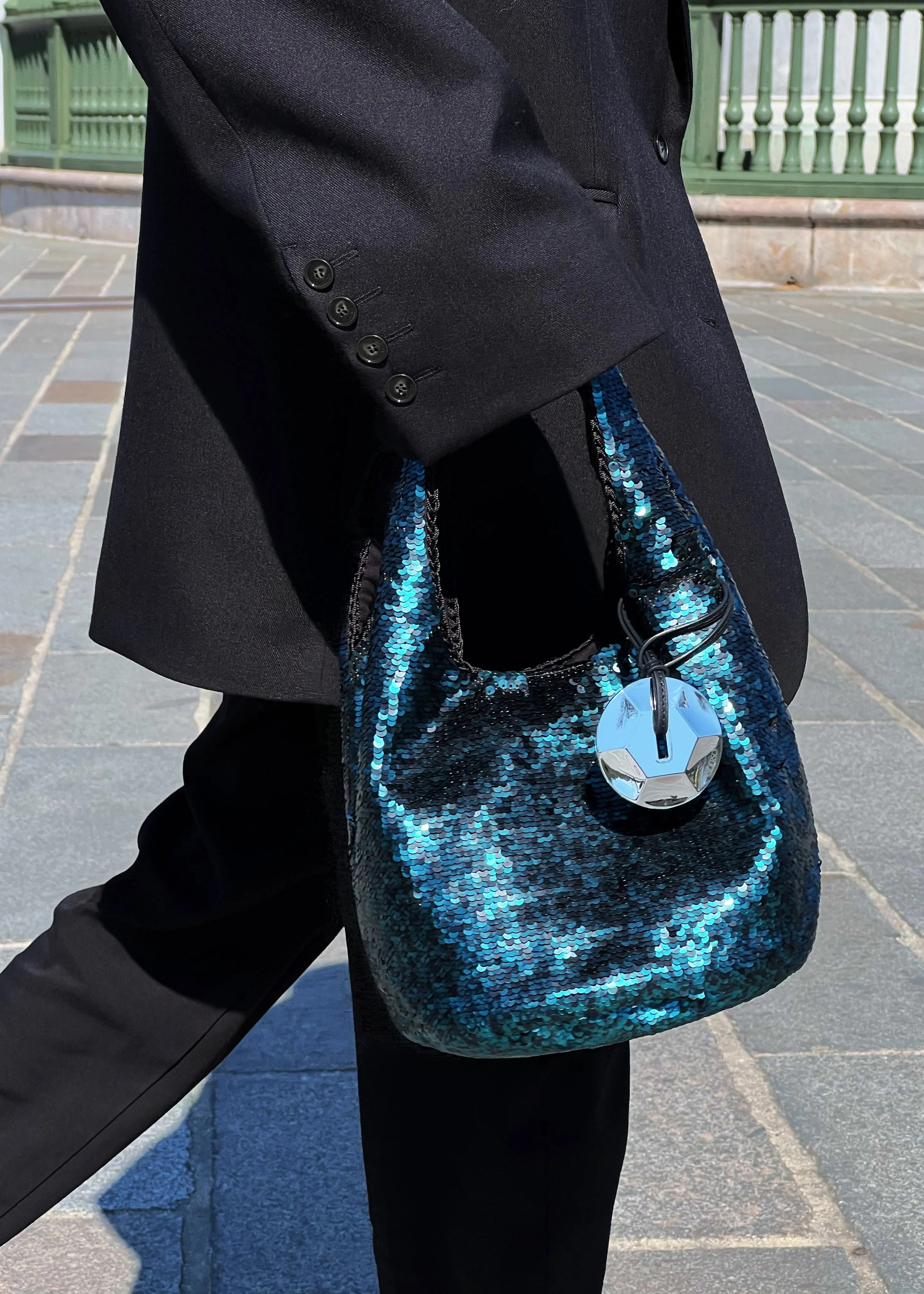 JW Anderson Mini Sequin Shopper - Dark Teal sold by Frankie Shop