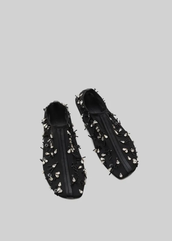 Christopher Esber Frosted Beaded Mesh Flats - Black sold by Frankie Shop