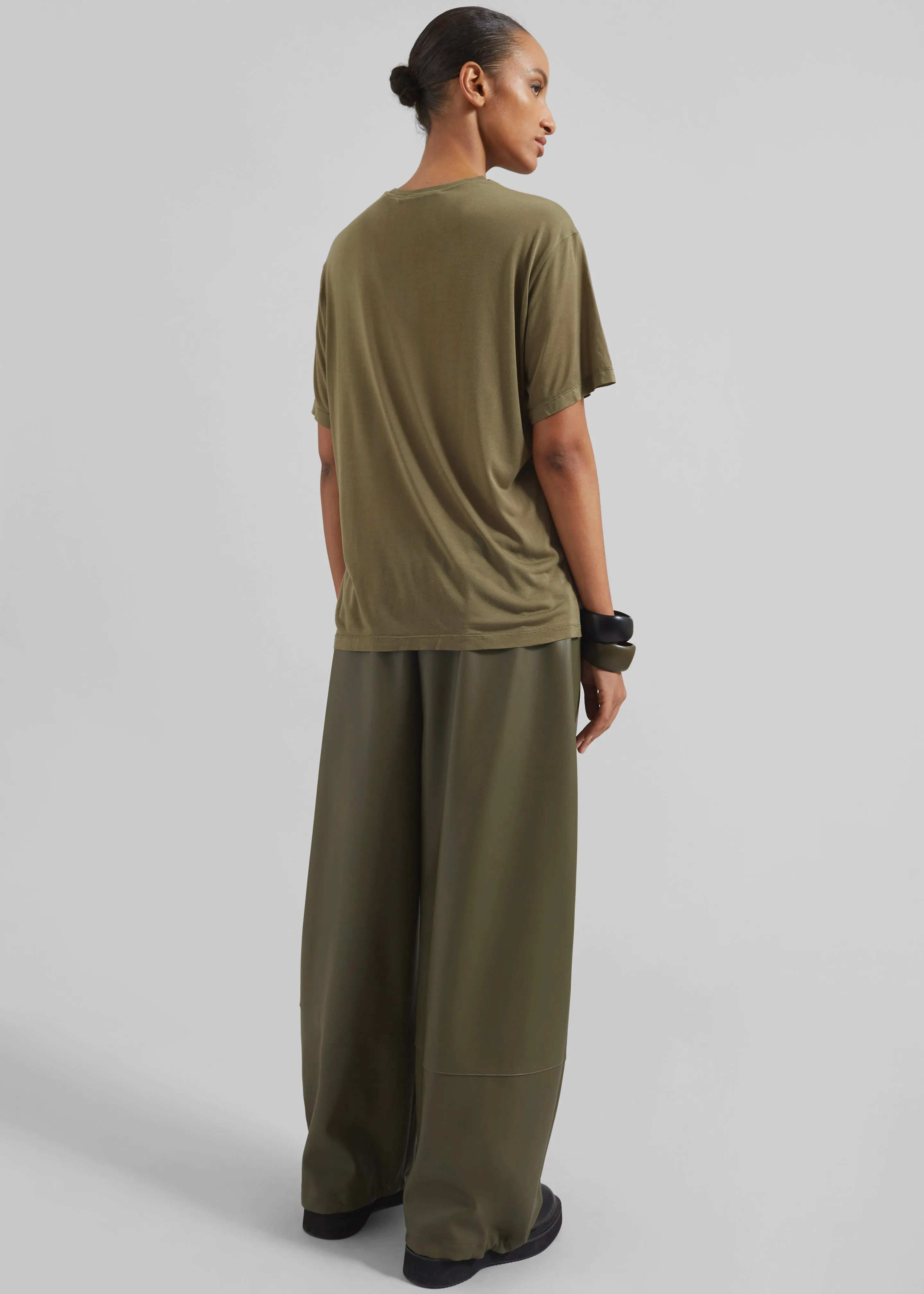 Selvan Sheer T-Shirt - Khaki sold by Frankie Shop product image thumbnail 4