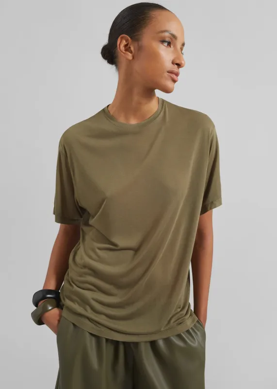 Selvan Sheer T-Shirt - Khaki sold by Frankie Shop