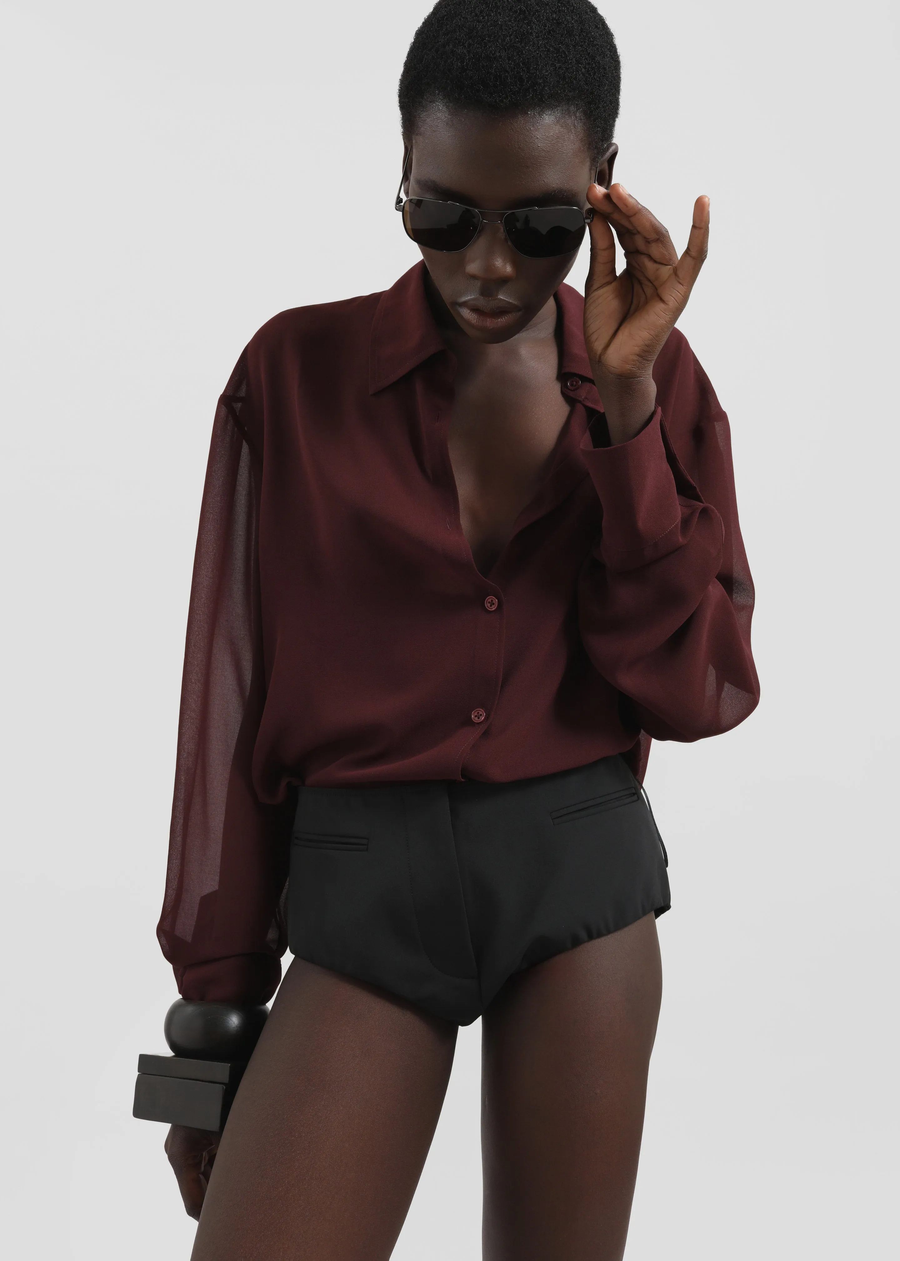 Gudu Tailored Hot Pants #06 - Black sold by Frankie Shop