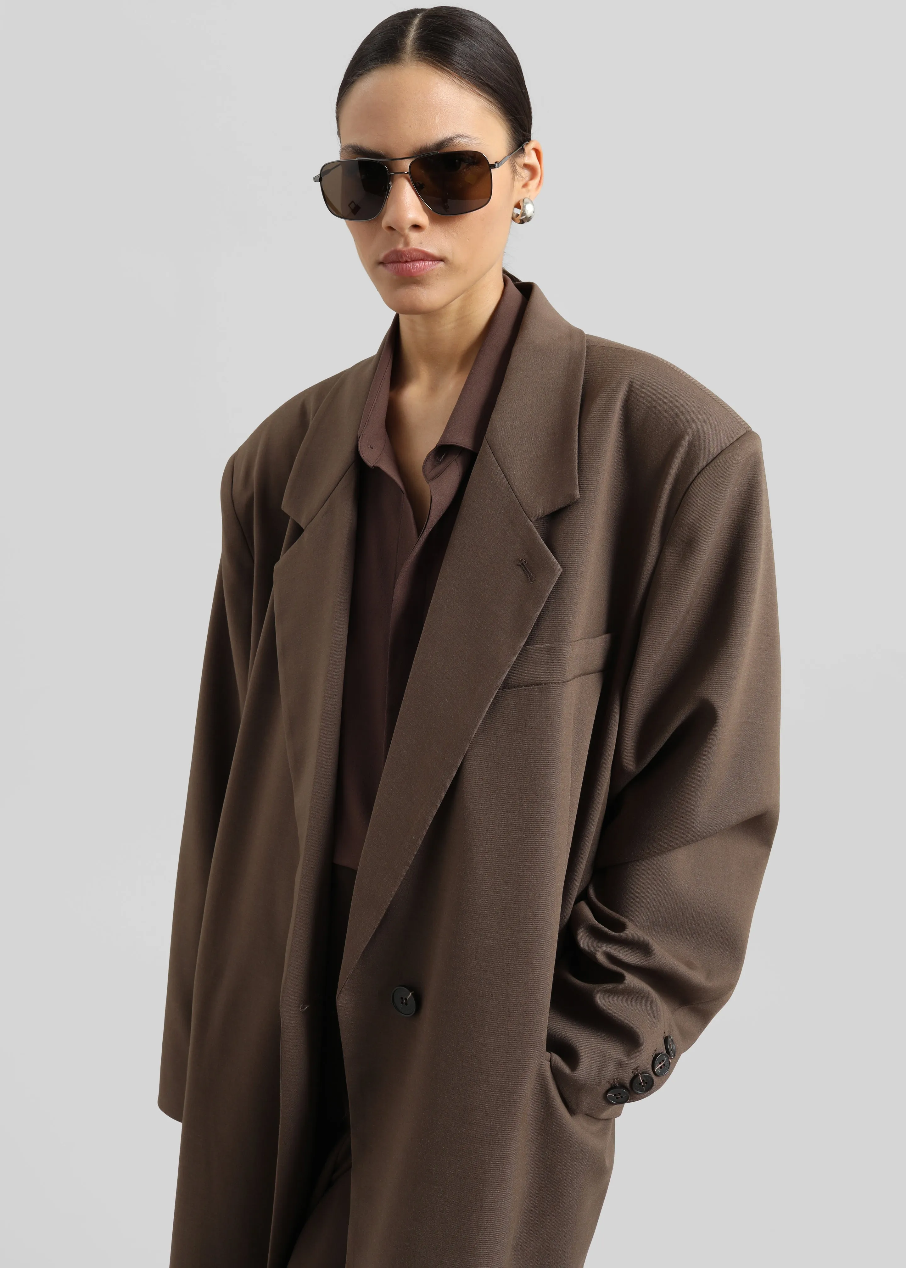 Lehto Long Coat - Brown sold by Frankie Shop product image thumbnail 2