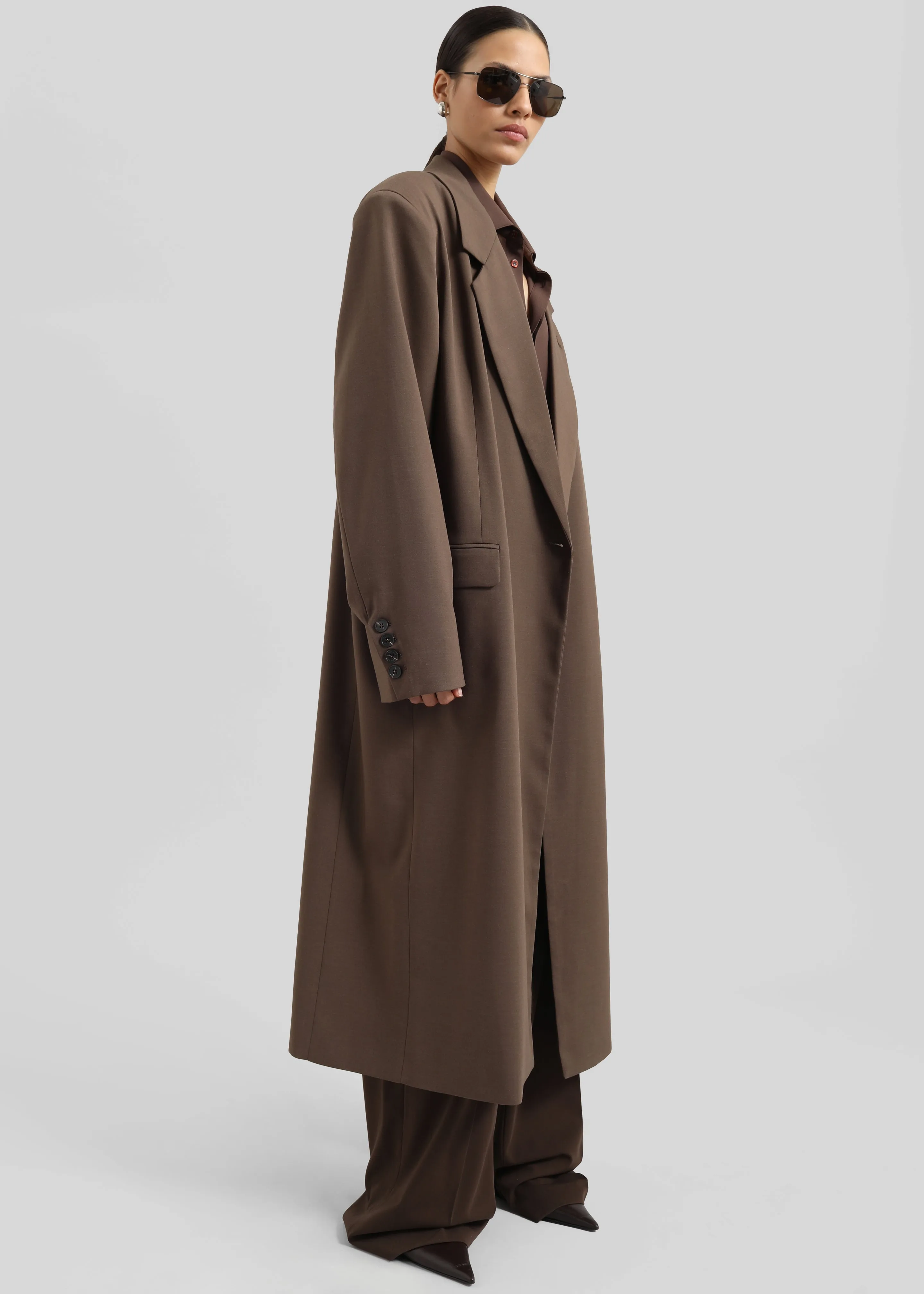 Lehto Long Coat - Brown sold by Frankie Shop product image thumbnail 5
