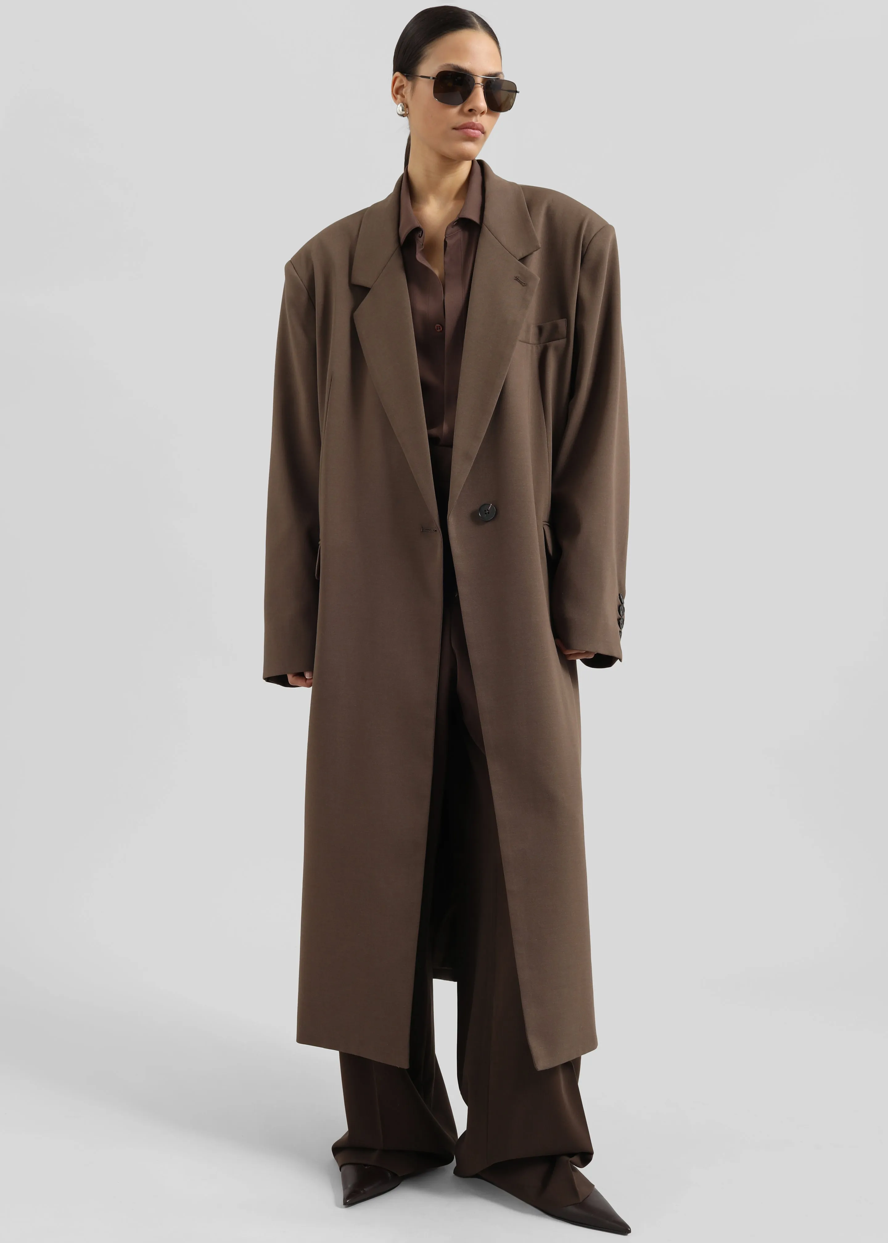 Lehto Long Coat - Brown sold by Frankie Shop product image thumbnail 4