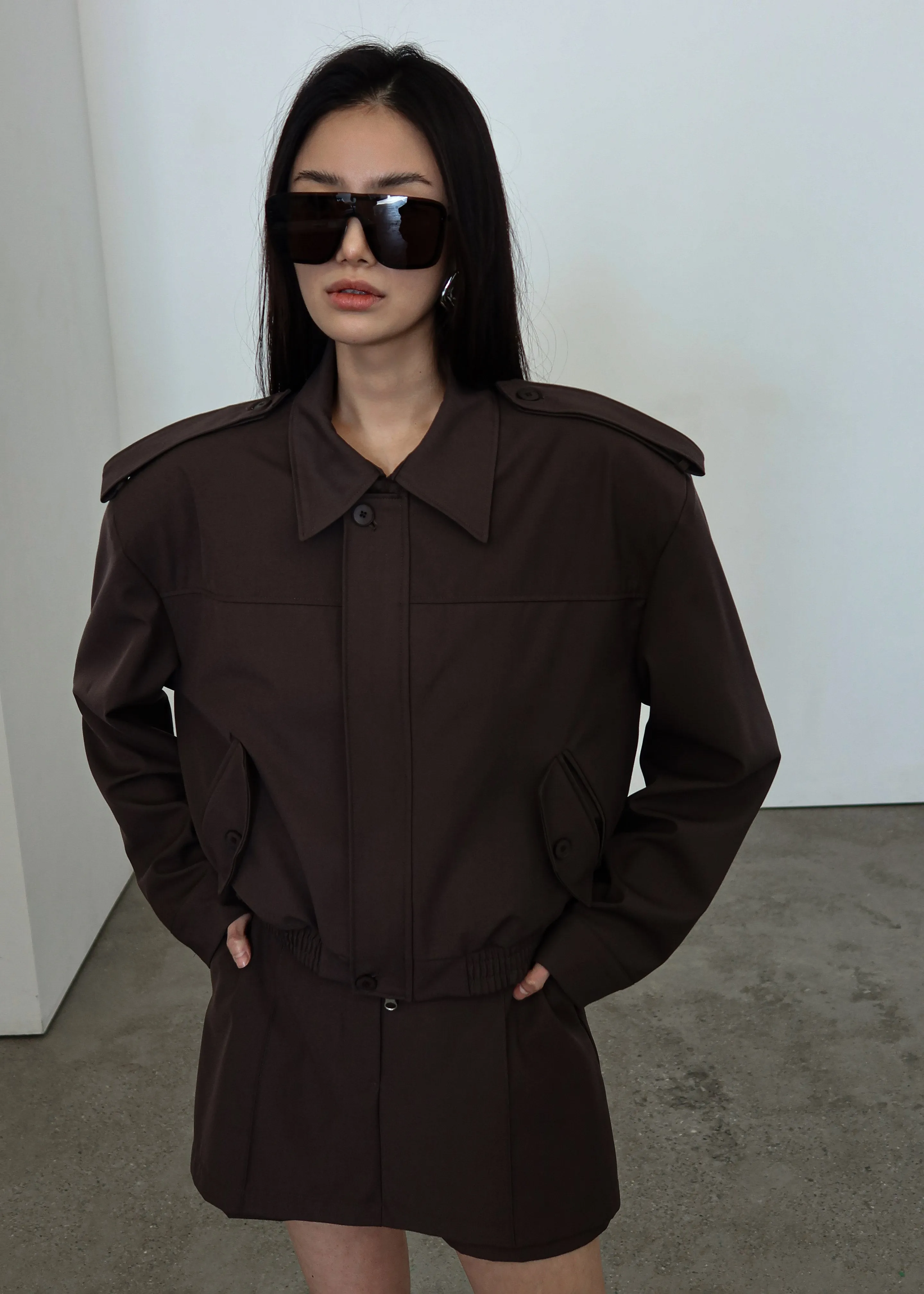 Hyde Cropped Bomber - Brown sold by Frankie Shop