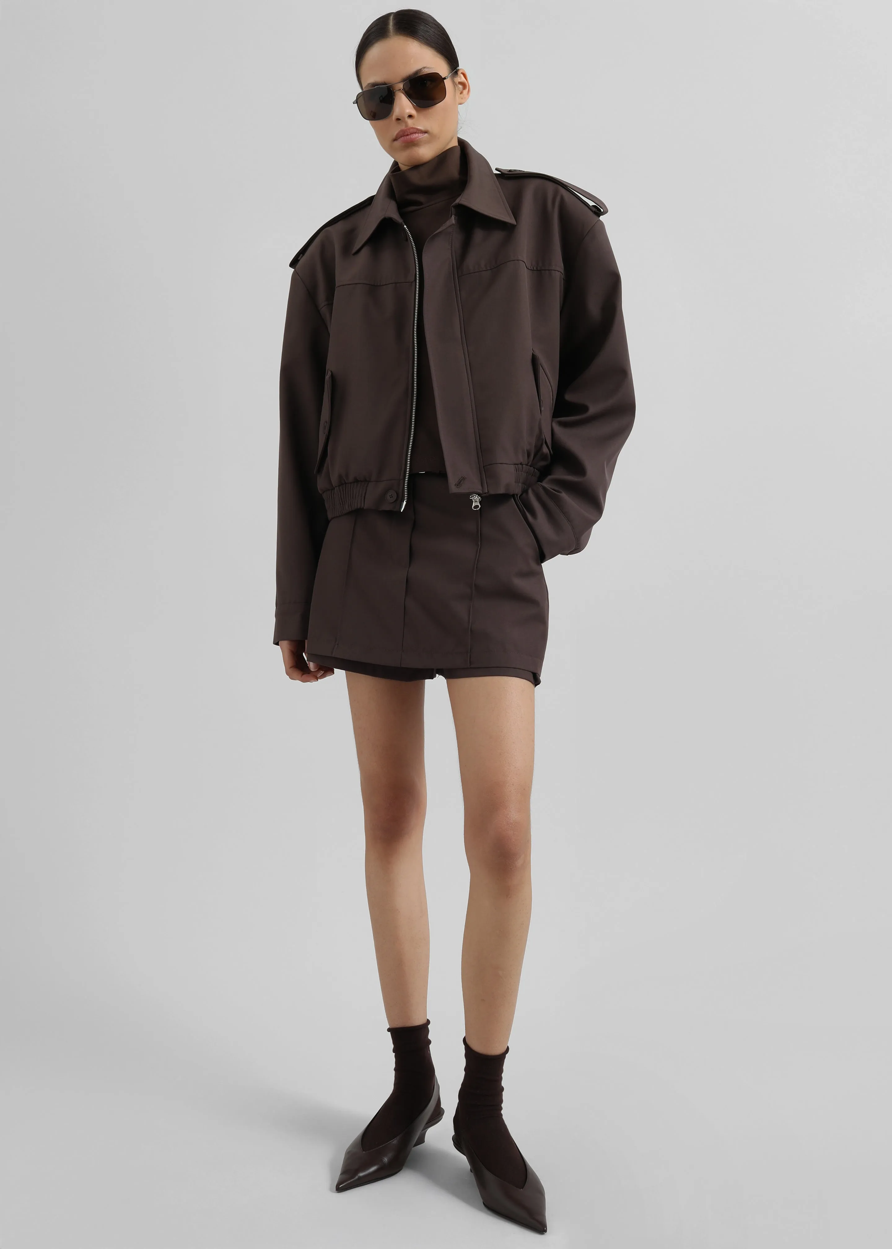 Hyde Cropped Bomber - Brown sold by Frankie Shop product image thumbnail 5