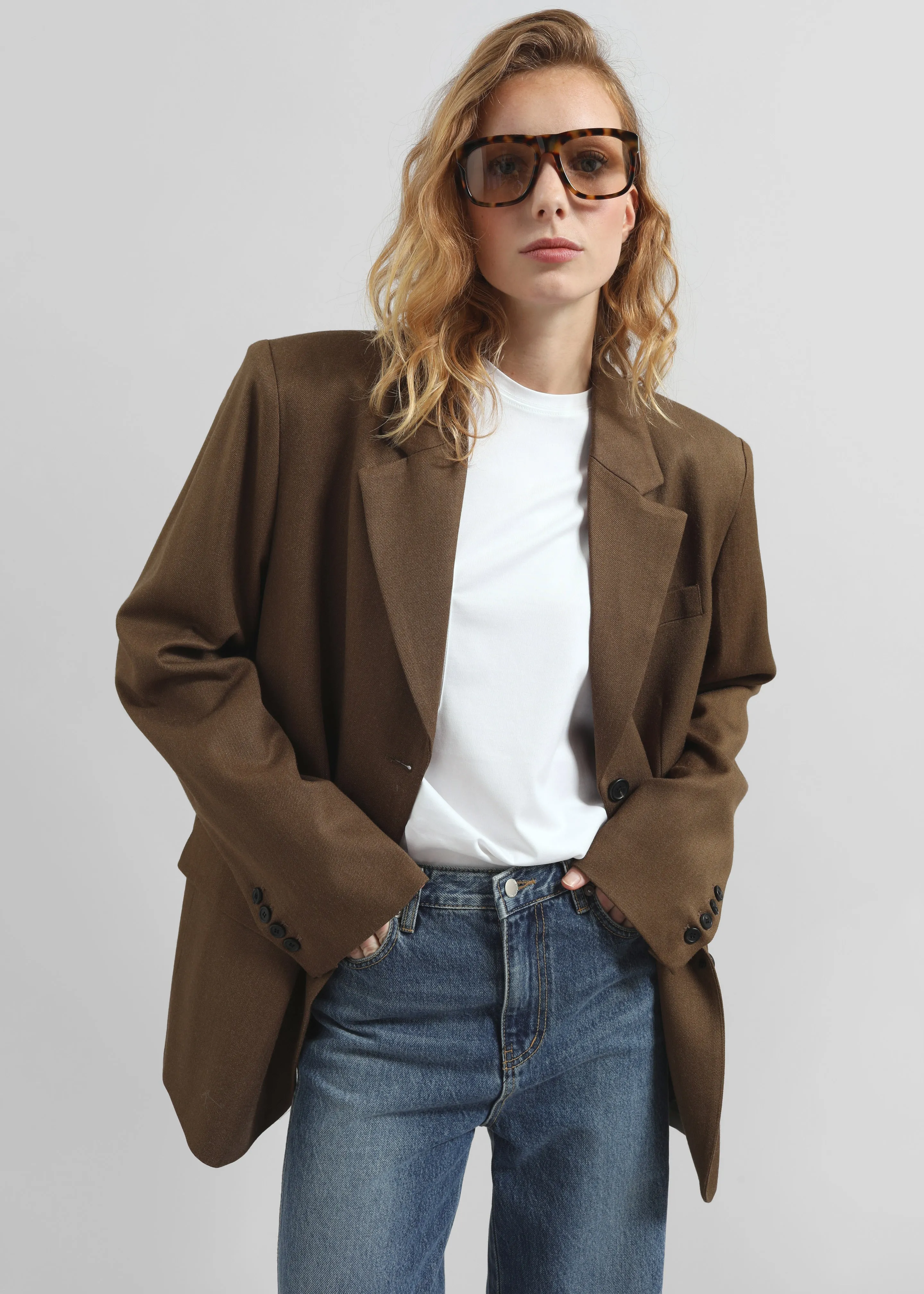 Halser Oversized Blazer - Brown sold by Frankie Shop