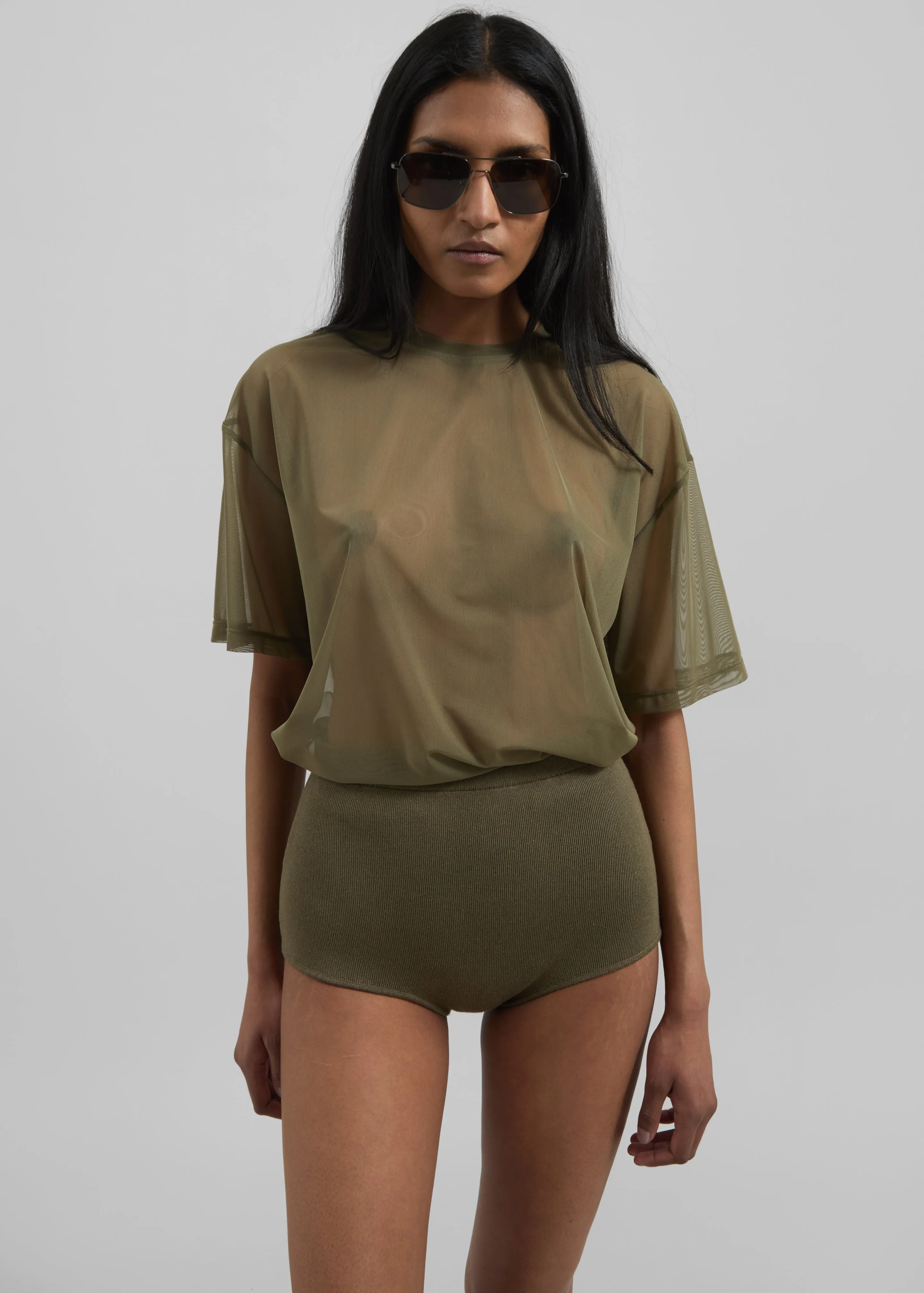 Zolli Mesh Tee - Khaki sold by Frankie Shop product image thumbnail 5