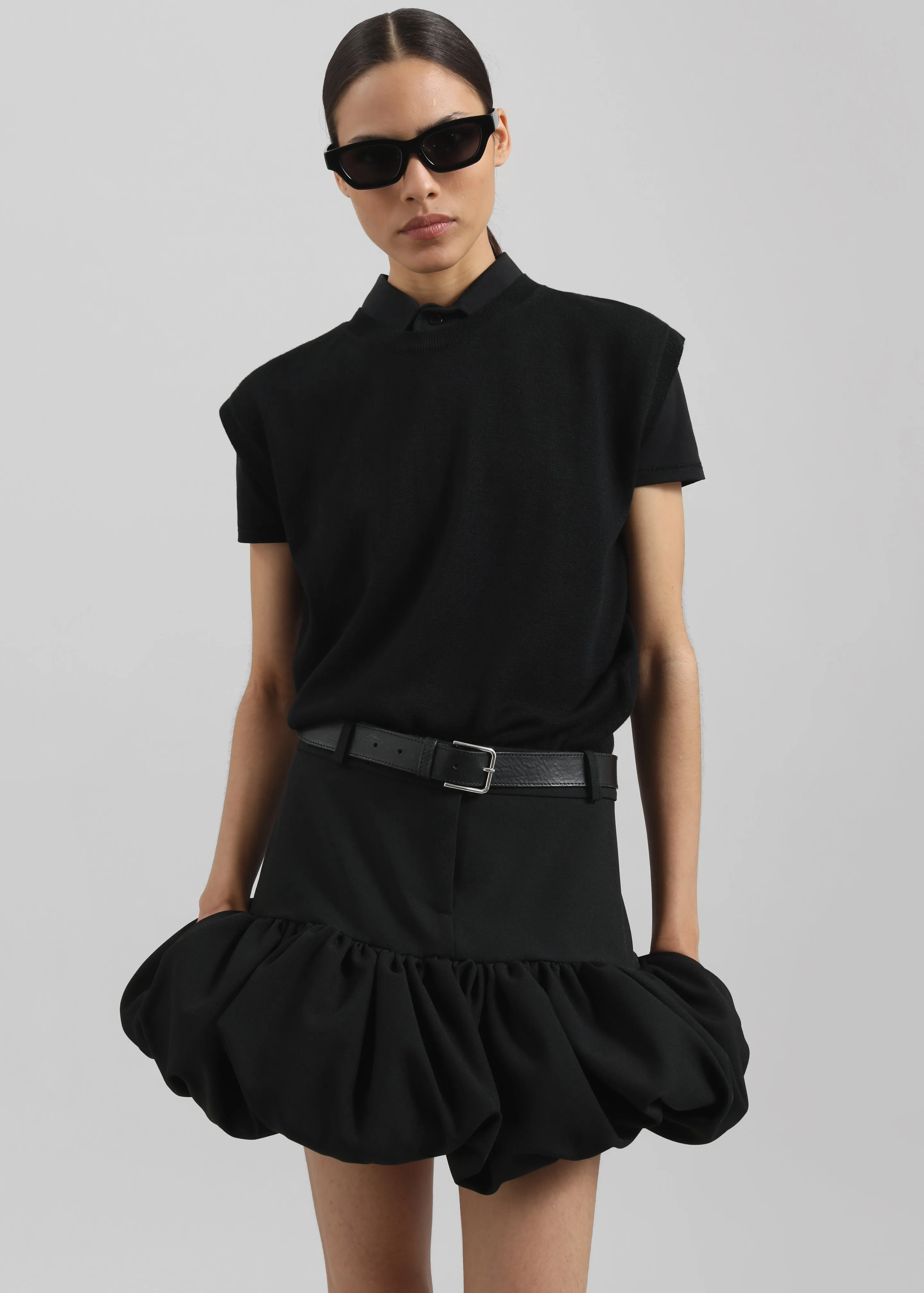 Coperni Gathered Hem Tailored Skirt - Black sold by Frankie Shop product image thumbnail 5