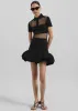 Coperni Gathered Hem Tailored Skirt - Black sold by Frankie Shop