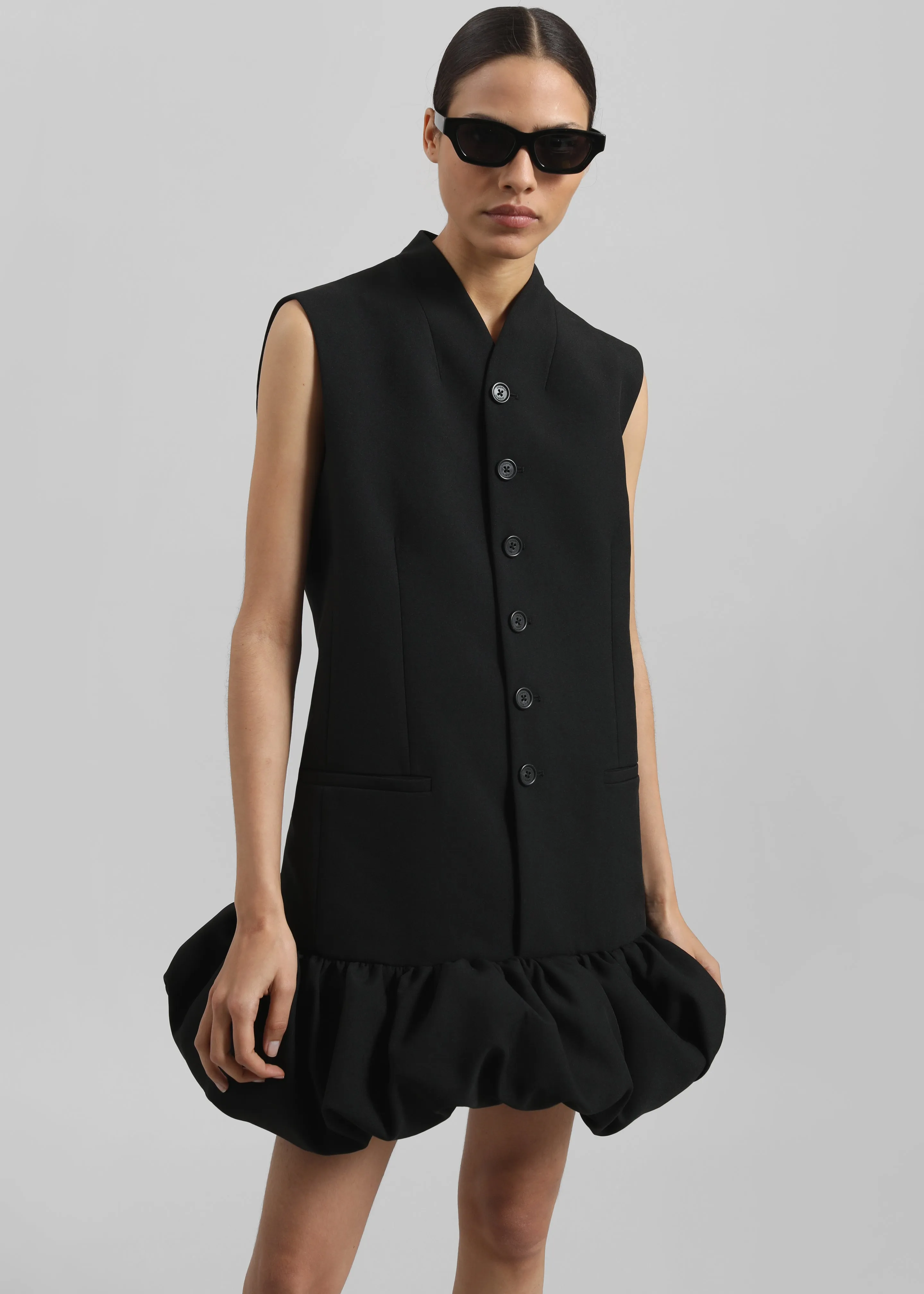 Coperni Gathered Hem Sleeveless Tailored Dress - Black sold by Frankie Shop product image thumbnail 2