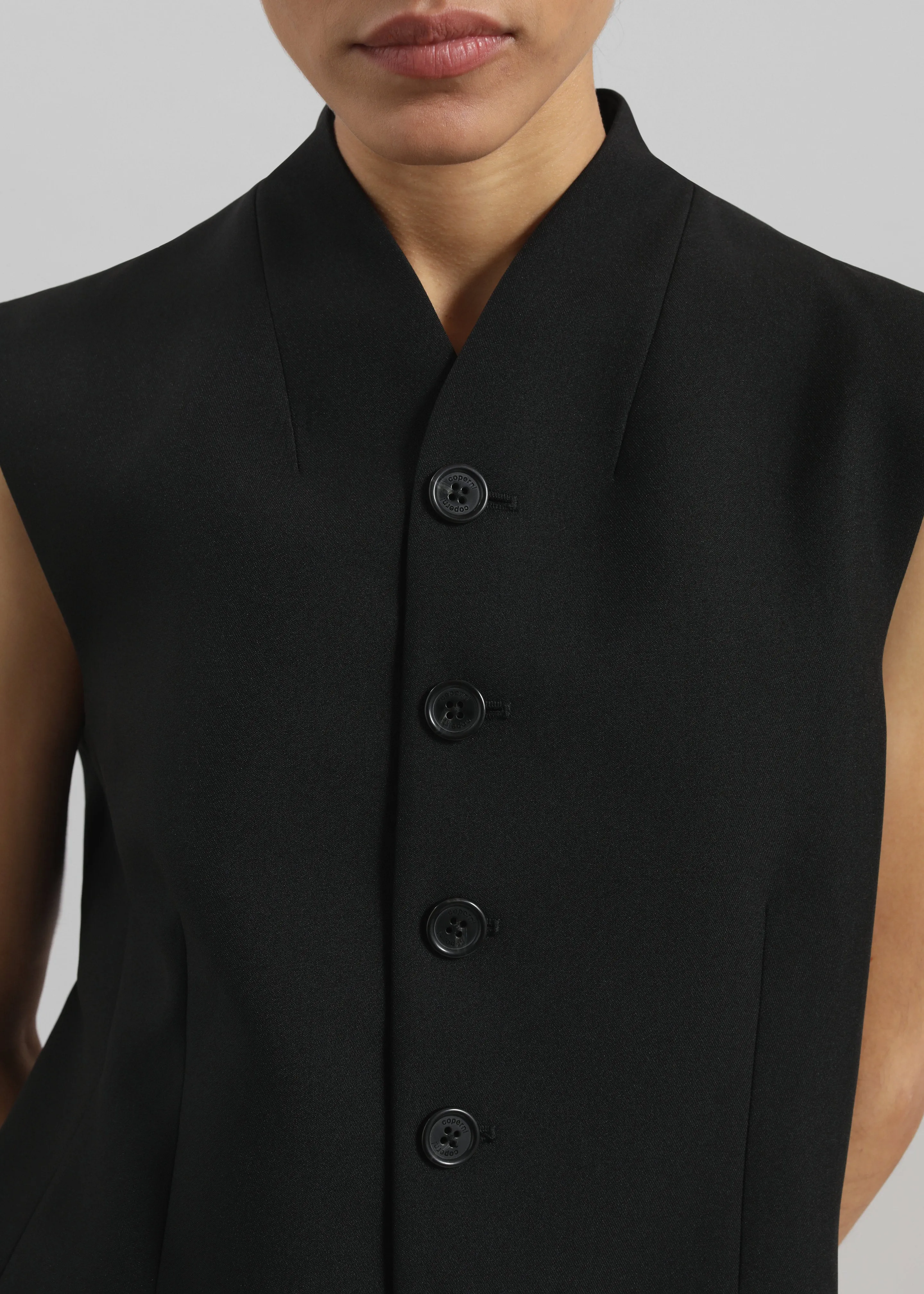 Coperni Gathered Hem Sleeveless Tailored Dress - Black sold by Frankie Shop product image thumbnail 3
