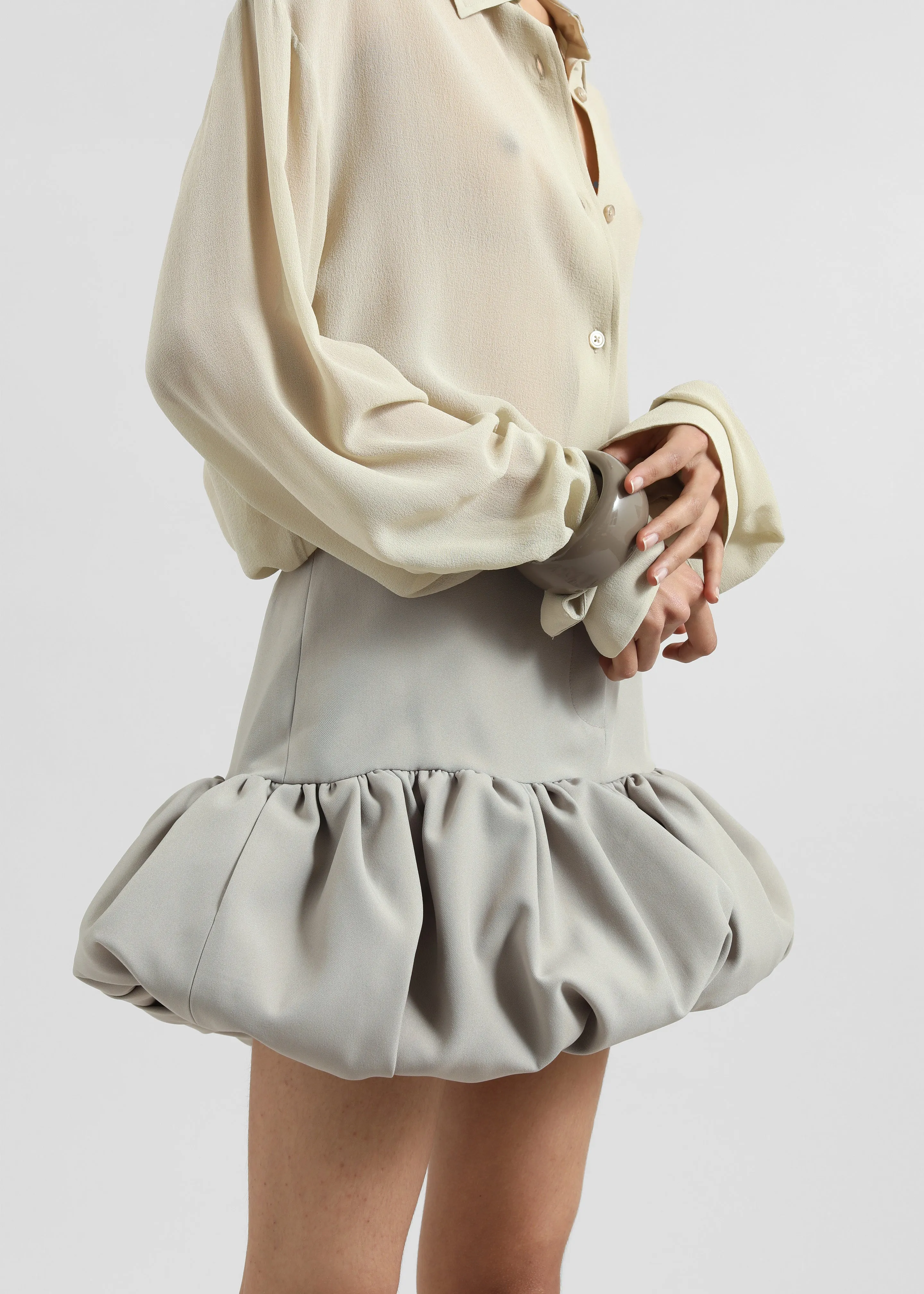 Coperni Gathered Hem Tailored Skirt - Beige sold by Frankie Shop product image thumbnail 2