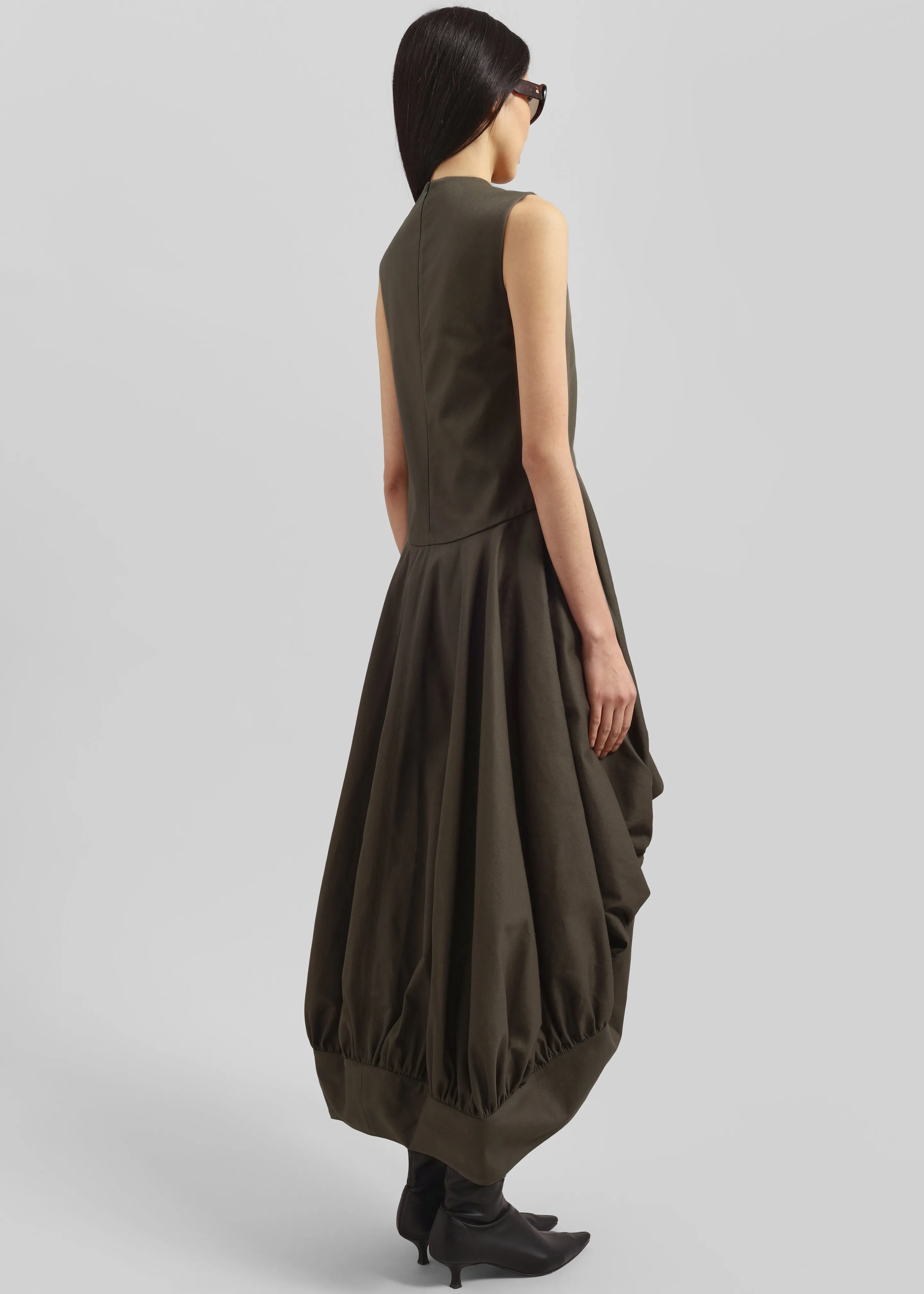 JW Anderson Balloon Hem Sleeveless Dress - Khaki sold by Frankie Shop product image thumbnail 4