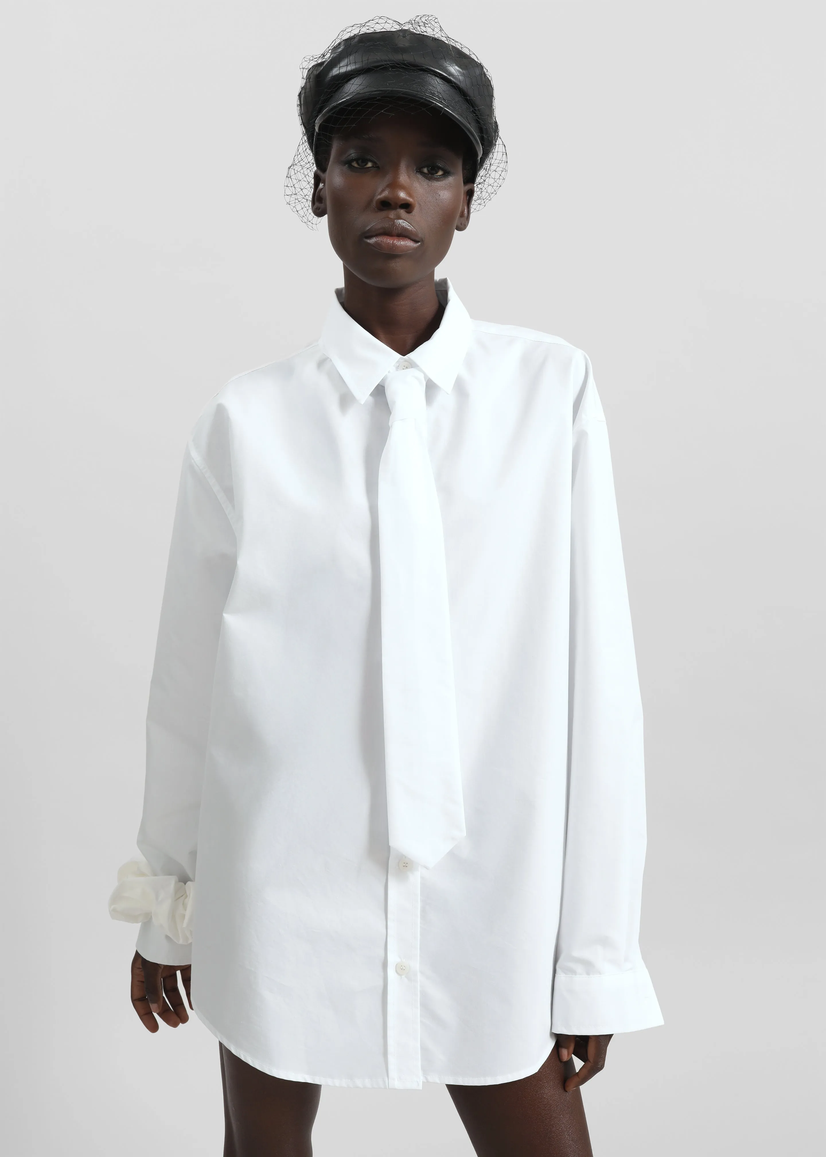 Perna Tie Neck Shirt - White sold by Frankie Shop product image thumbnail 4