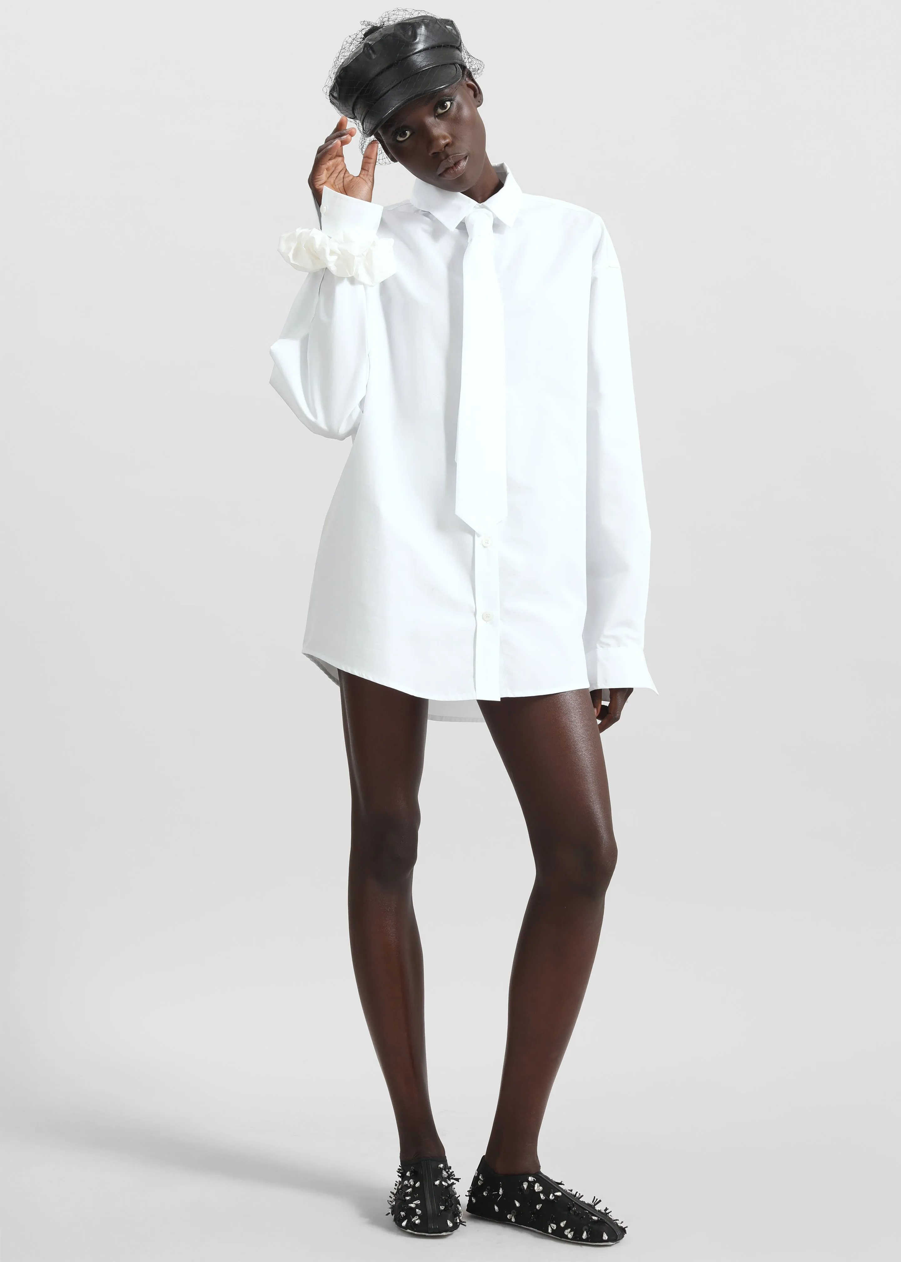 Perna Tie Neck Shirt - White sold by Frankie Shop product image thumbnail 3