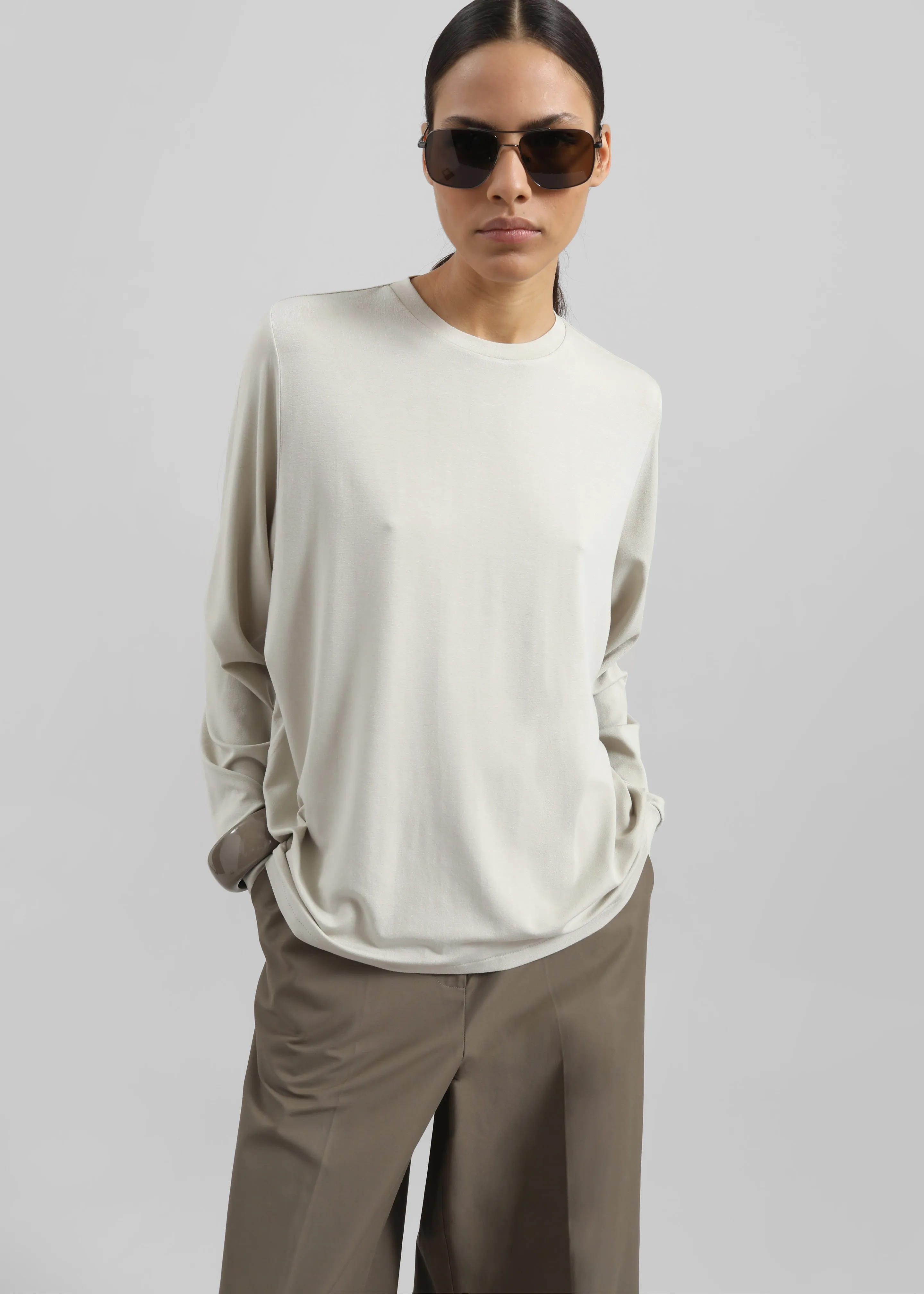 Lohja Long Sleeve Tee - Light Beige sold by Frankie Shop
