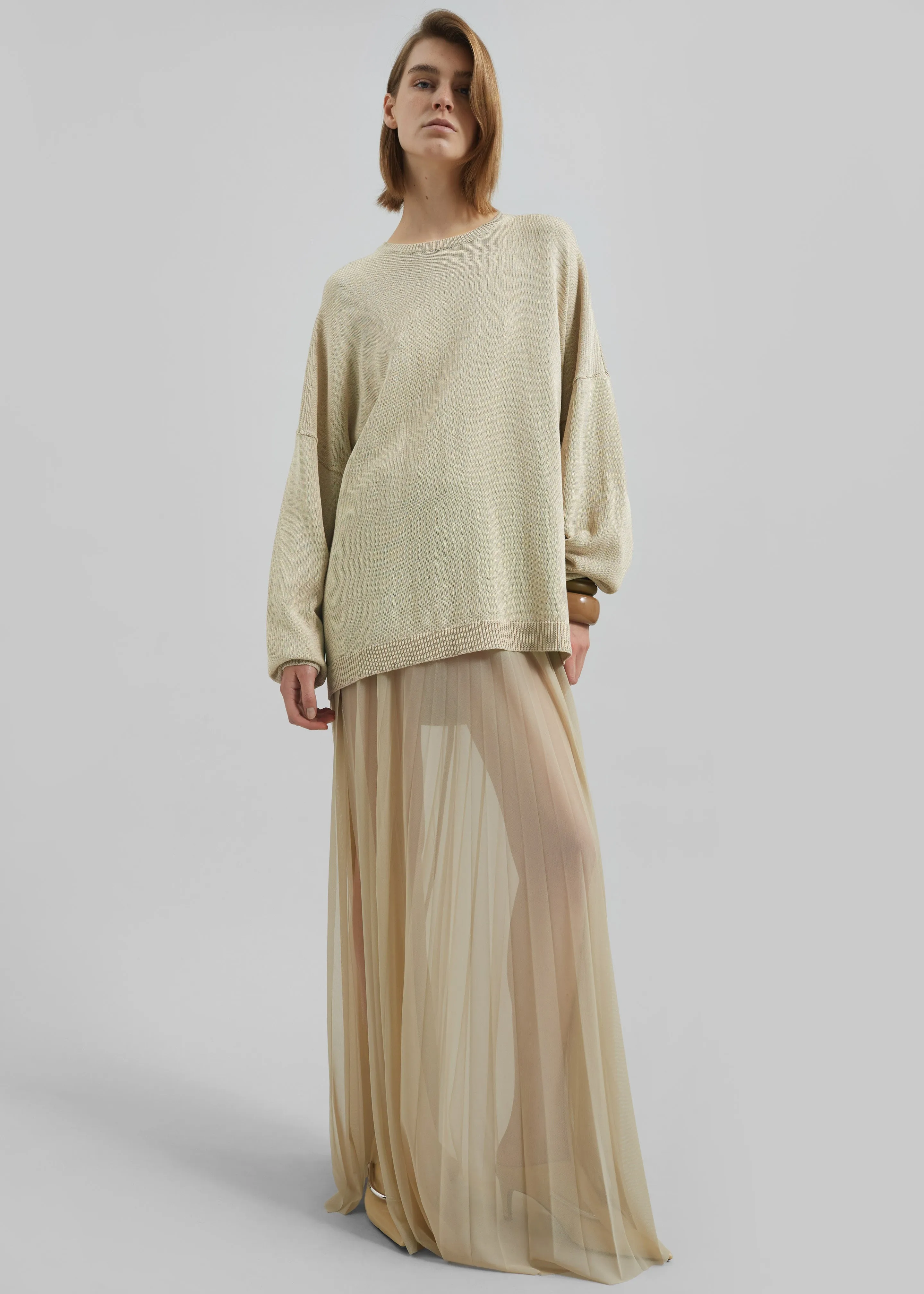 Basel Crew Neck Sweater - Cement sold by Frankie Shop