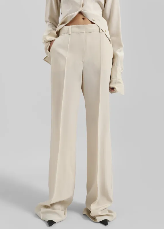 Sportmax Orario Flared Trousers - Ivory sold by Frankie Shop