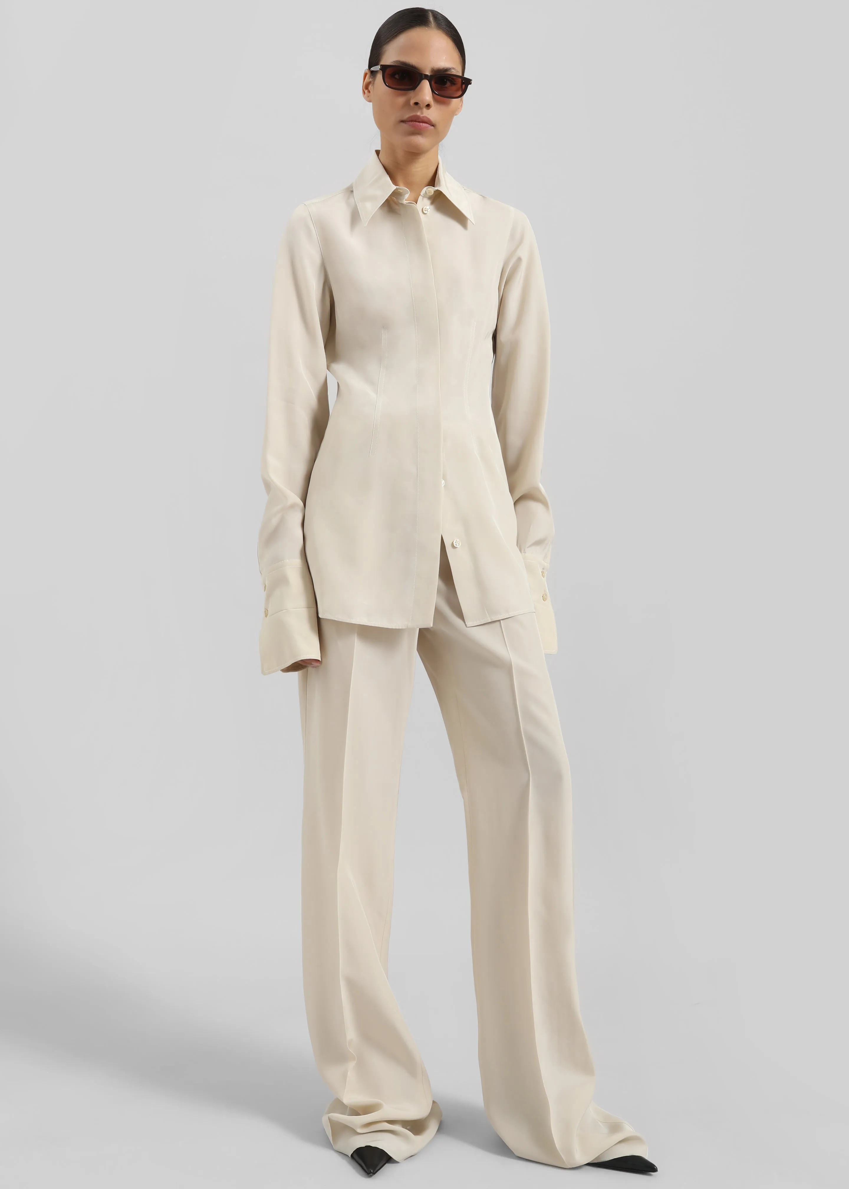 Sportmax Orario Flared Trousers - Ivory sold by Frankie Shop product image thumbnail 2