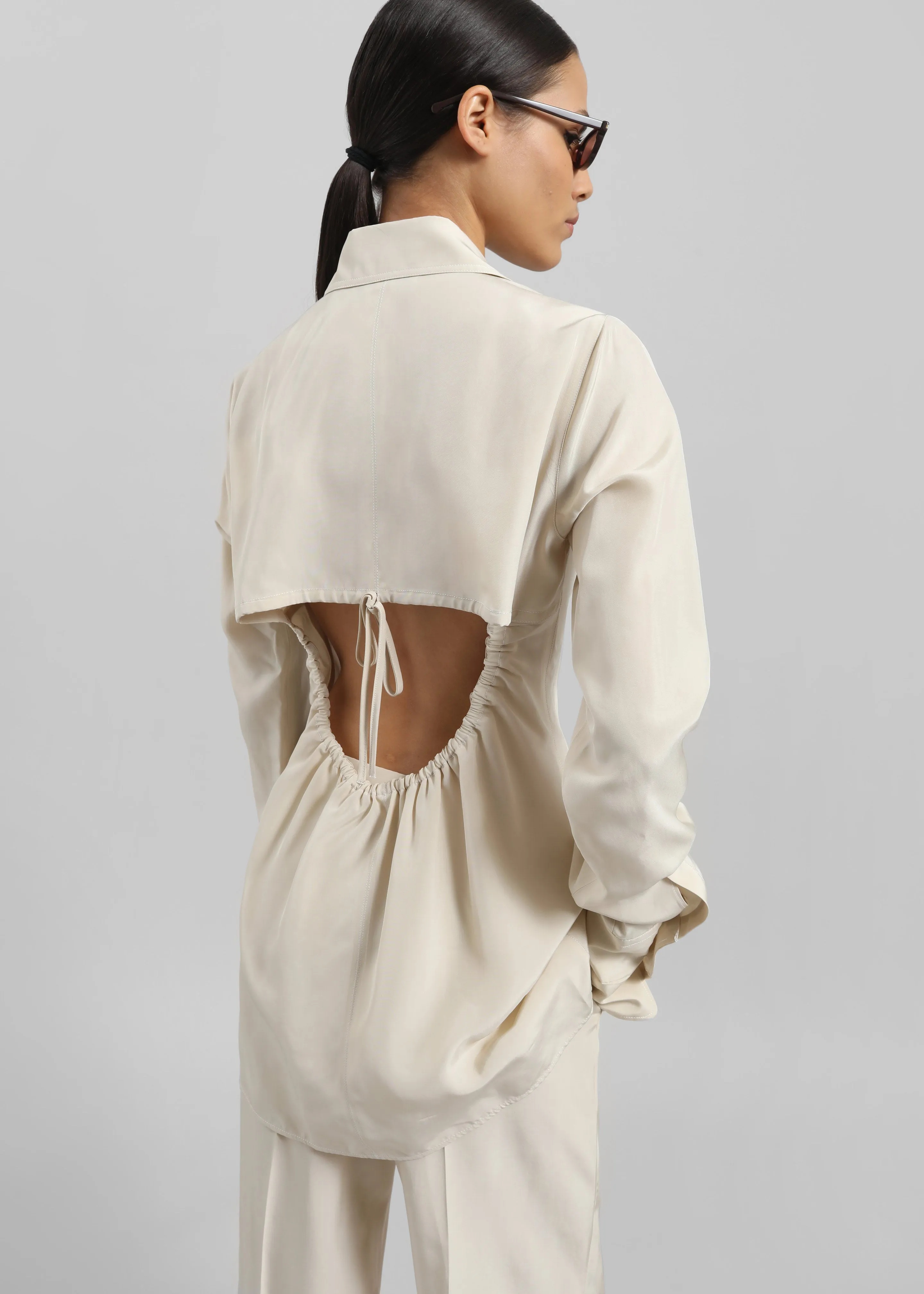 Sportmax Teoria Cut-Out Shirt - Ivory sold by Frankie Shop product image thumbnail 2